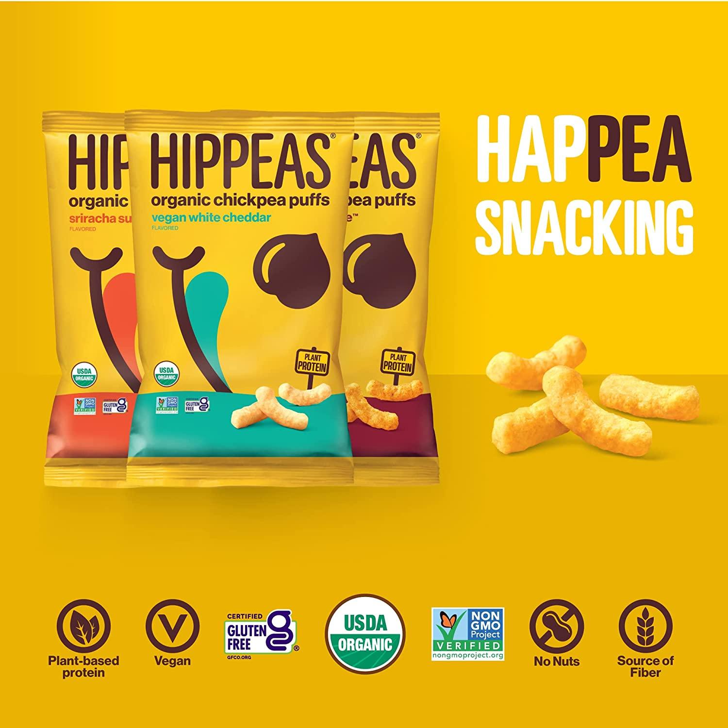 HIPPEAS Organic Chickpea Puffs + Variety Pack Vegan, GlutenFree