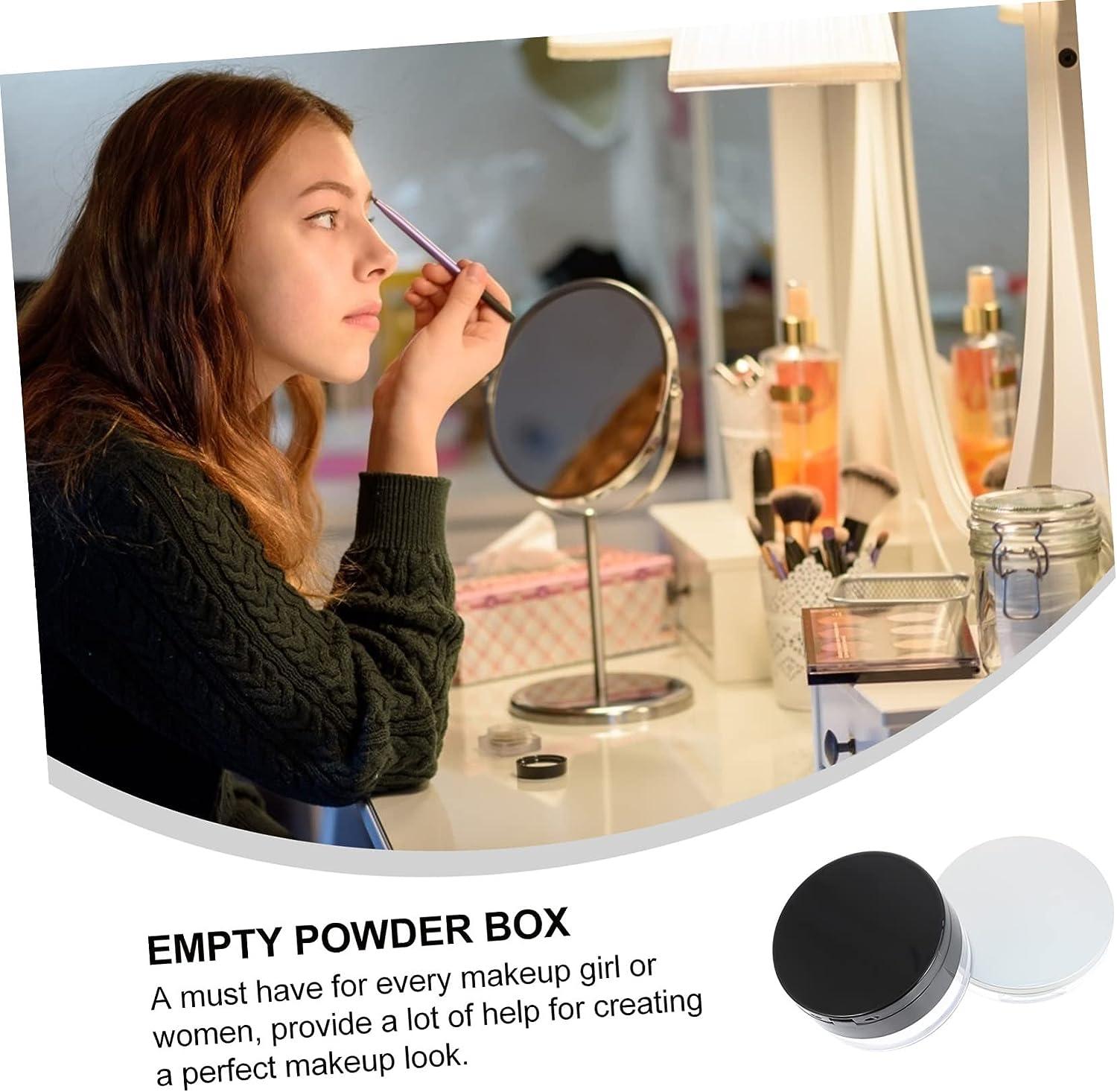 KALLORY Travel Baby Powder Lotion Container with Puff 2 Sets