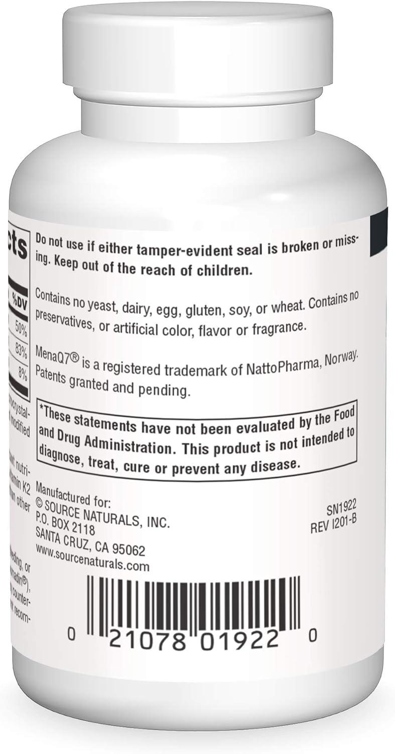 Source Naturals Vitamin K2 + D3 Bone & Heart Health Complex 400 IU