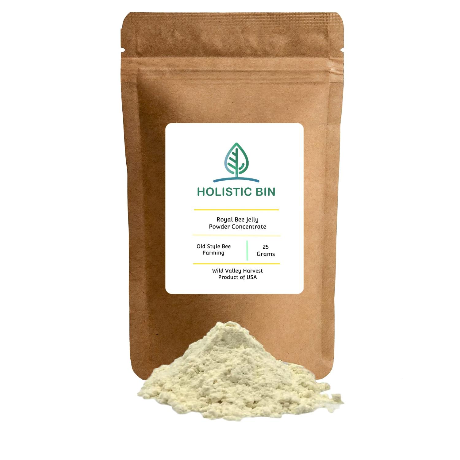 Royal Jelly Powder by Holistic Bin 3X Concentration (25 Servings) Naturally Sourced from USA