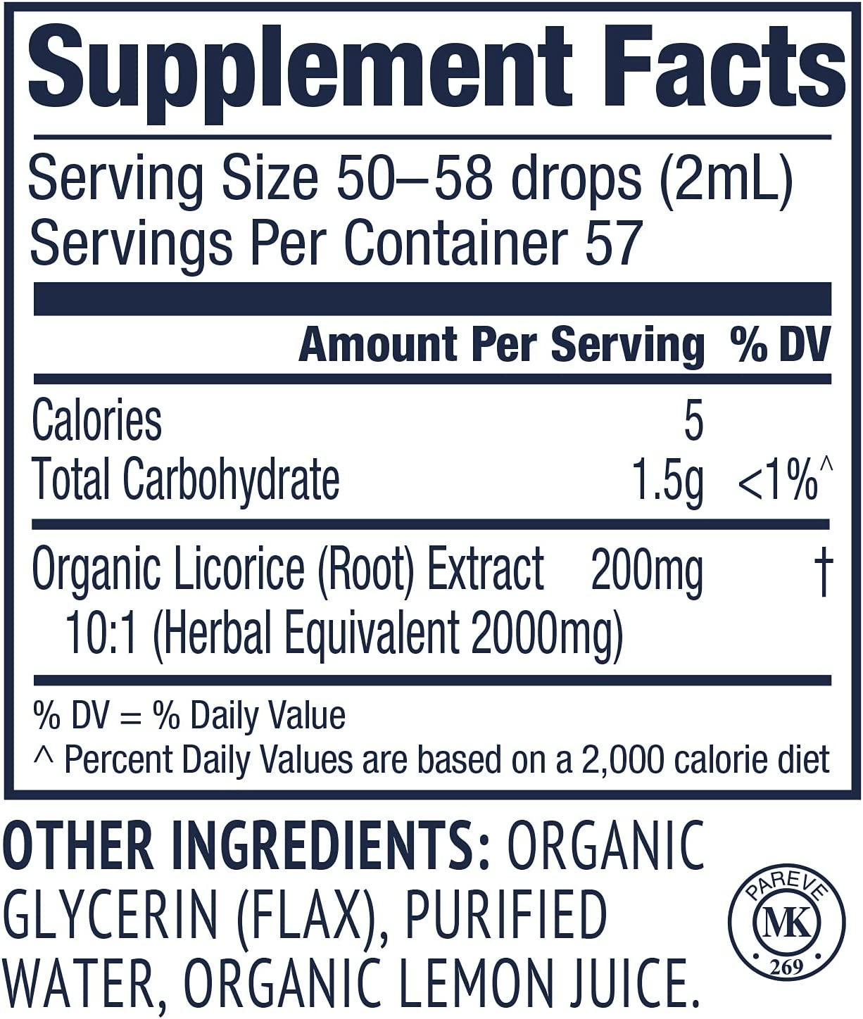 Vimergy USDA Organic Licorice Root Extract Sublingual Alcohol Free