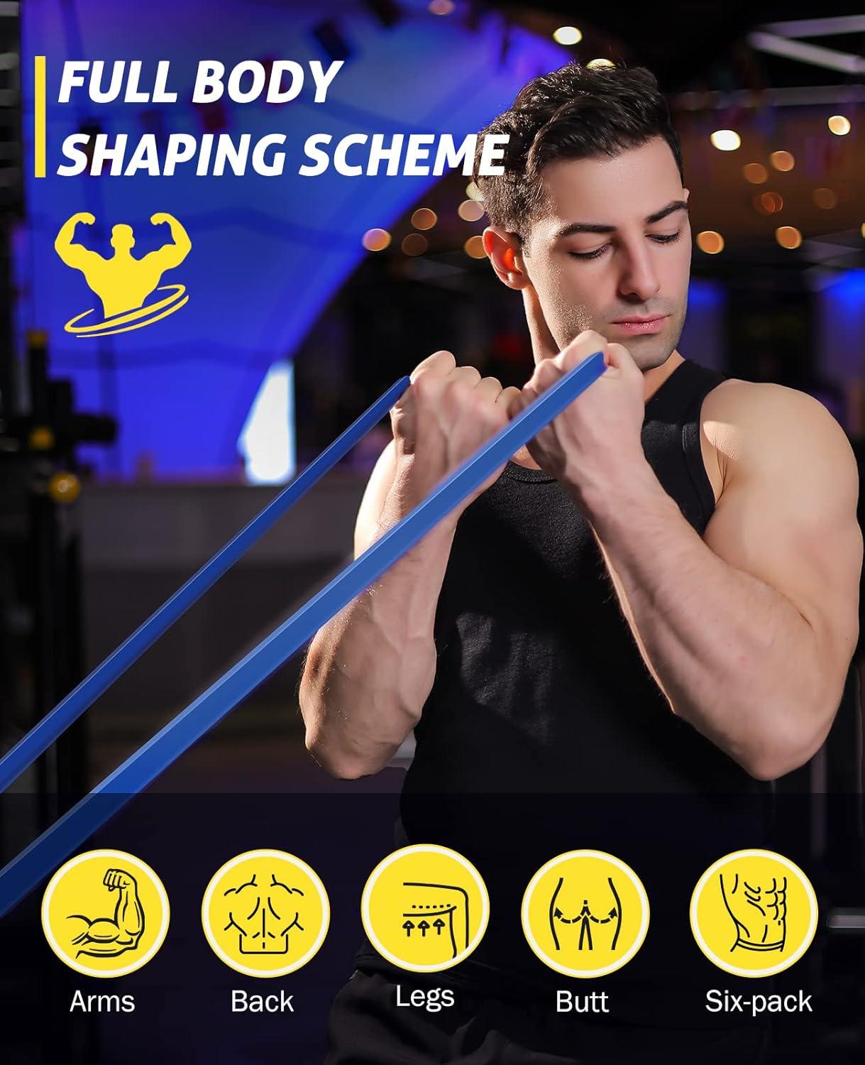 5 Resistance Bands Set With Door Anchor & Handles - Pull Up Assistance & Exercise Workout Bands