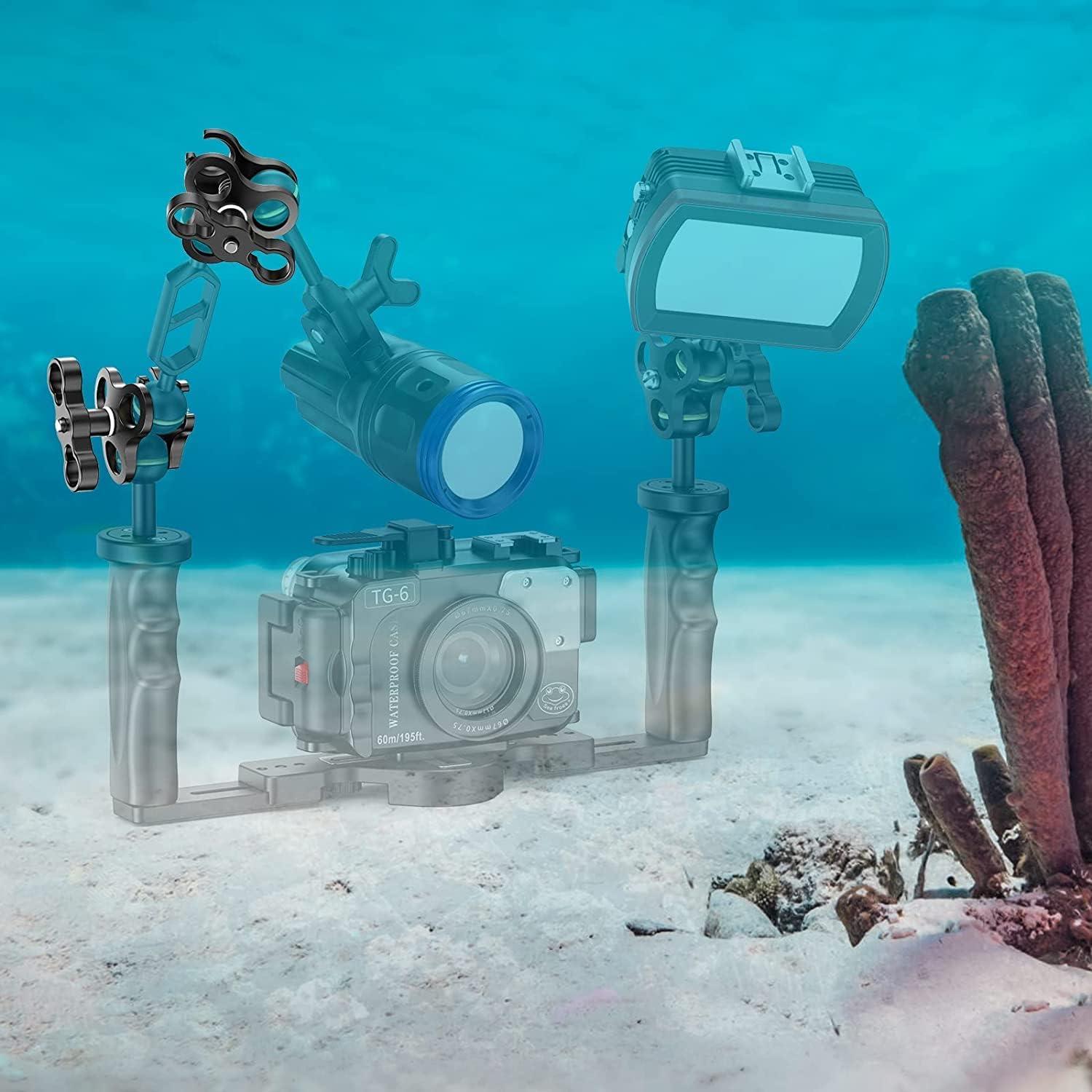 YS Mount Butterfly Clip Nitescuba Diving Light Arm Ball Adapter - Aluminum YS Mount Bracket For Connecting Strobes/Video Lights To Underwater Housing Universal Diving Light Connector - View #5