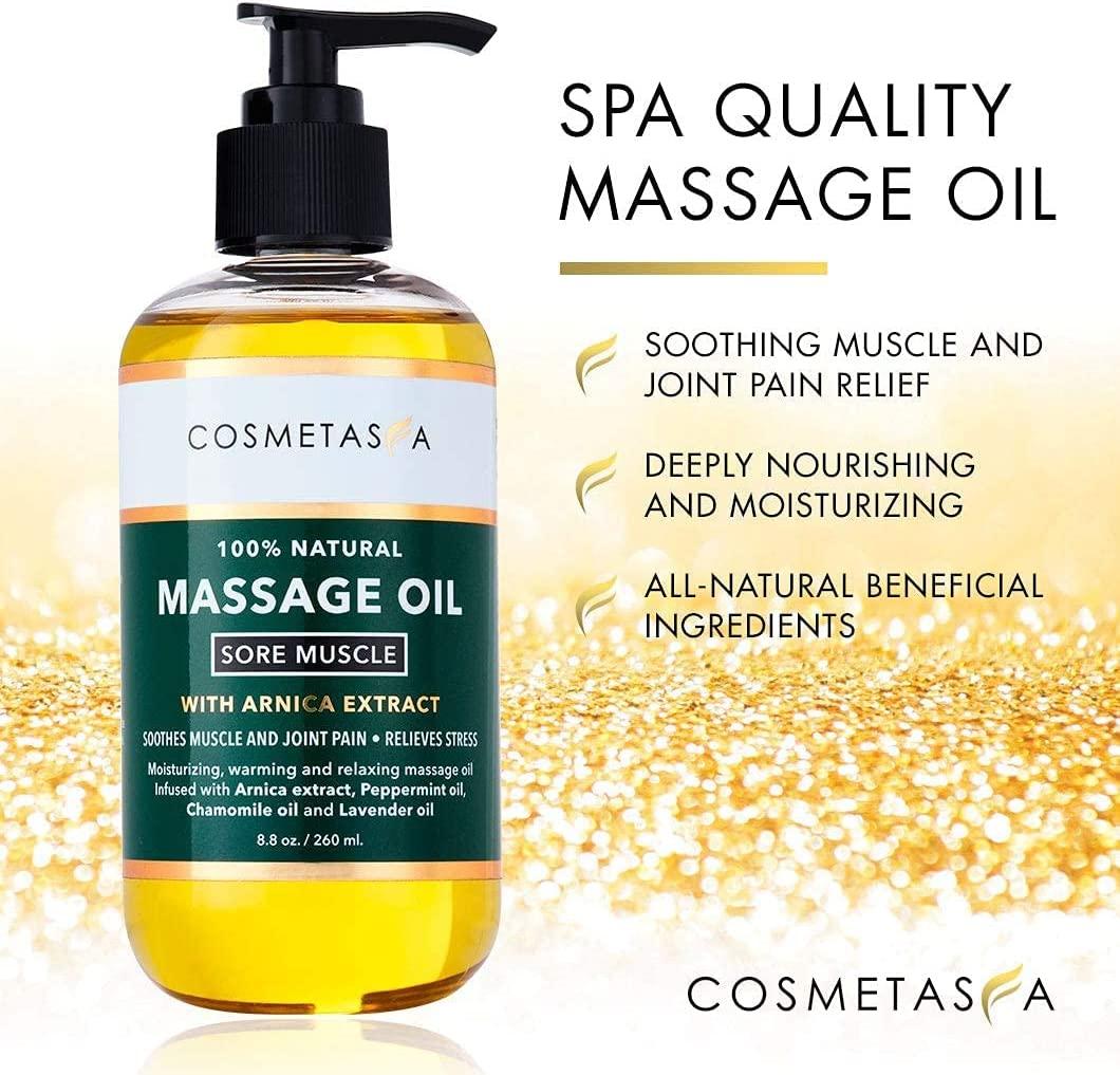 Cosmetasa Sore Muscle Massage Oil with Massage Ball Roller Soothes