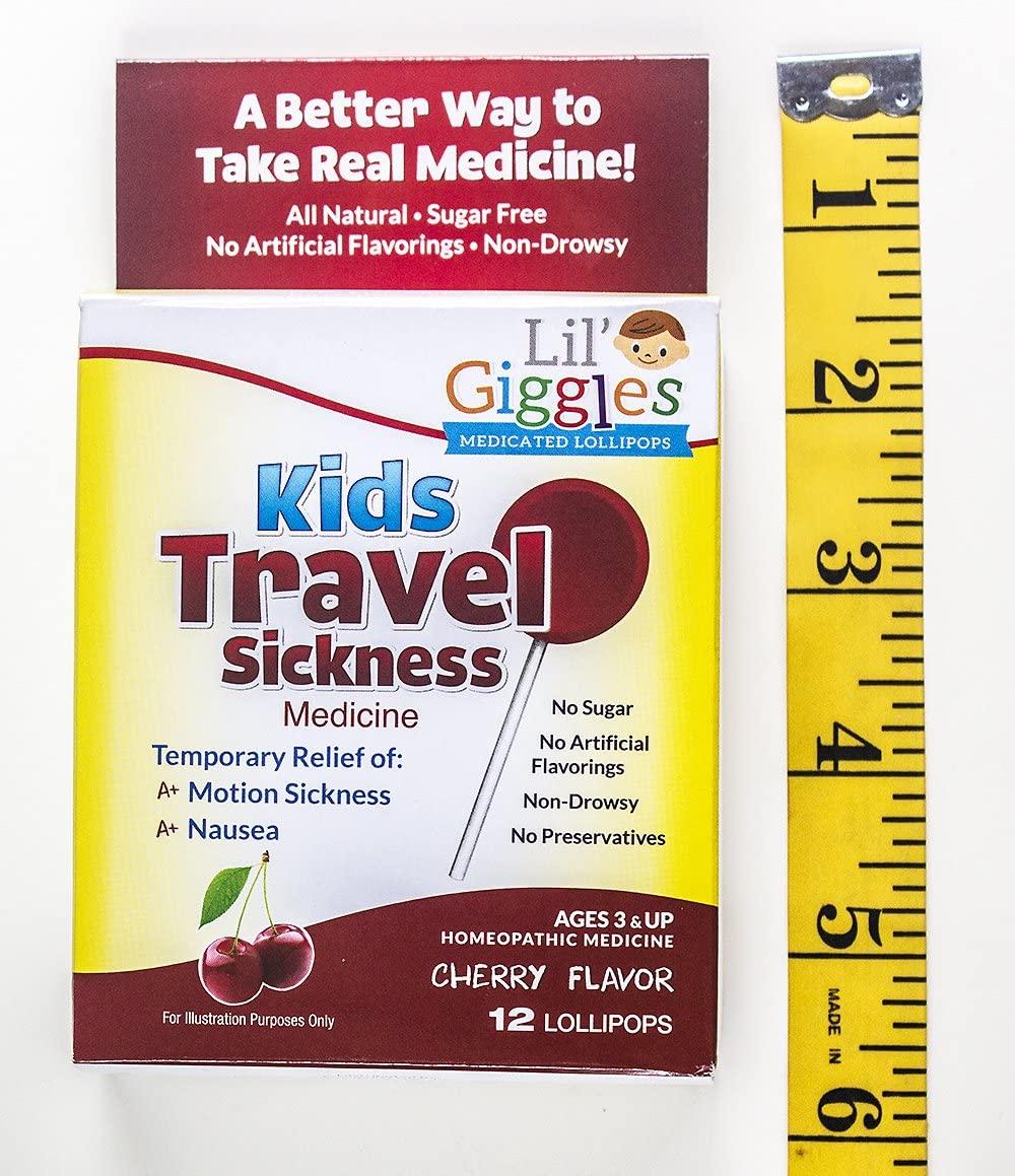 Lil' Giggles Kid's Medicated Travel Sickness Lollipops Homeopathic