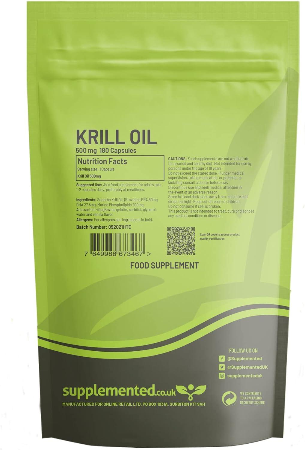 Krill Oil 500mg 90 Capsules Superba Omega/Joint Heart & Brain