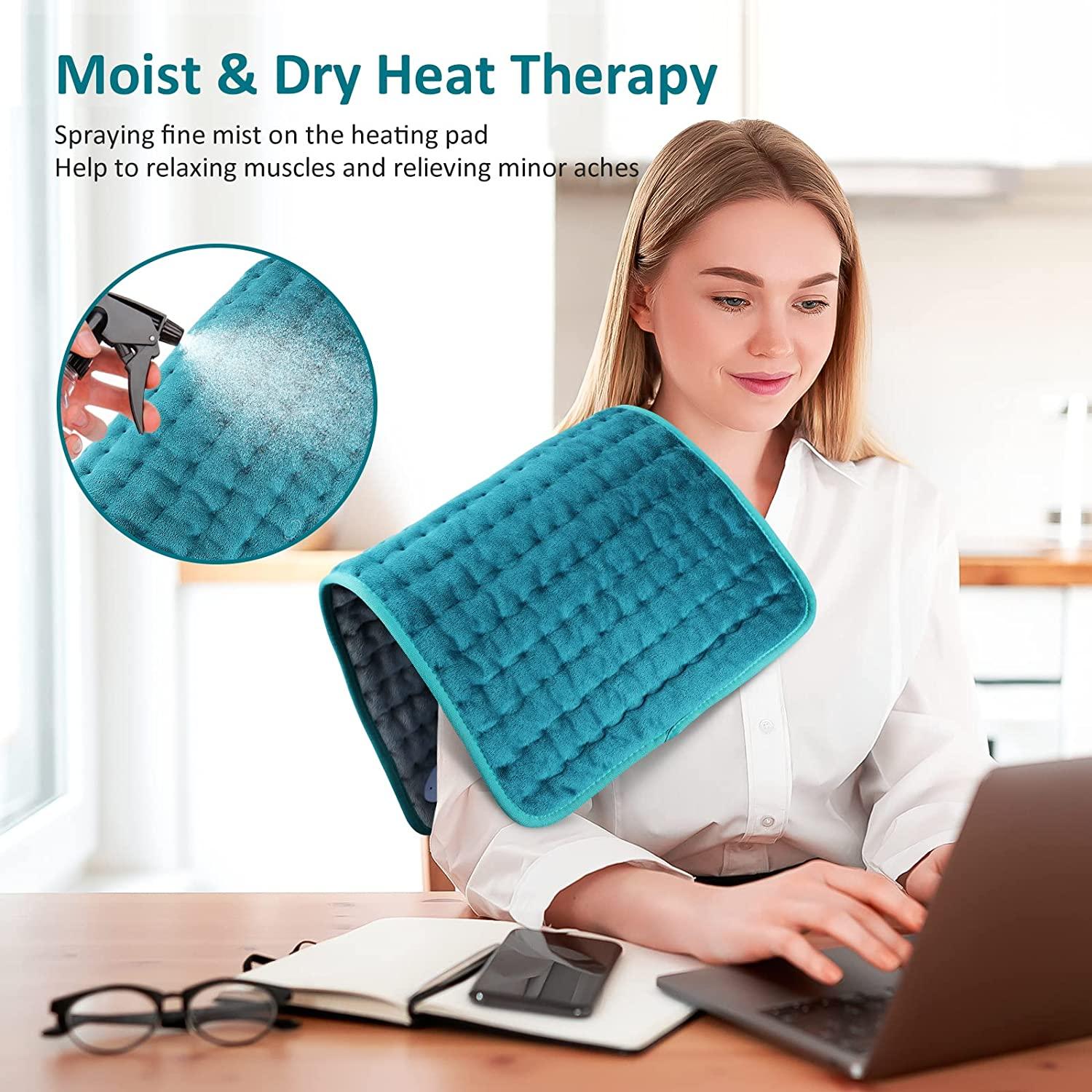 Electric Heating pad for Back Shoulder Neck Knee Leg Pain Cramps and  Arthritis Relief 6 Fast Heating Settings Auto-Off Machine Washable Moist  Dry Heat Options Extra Large 12