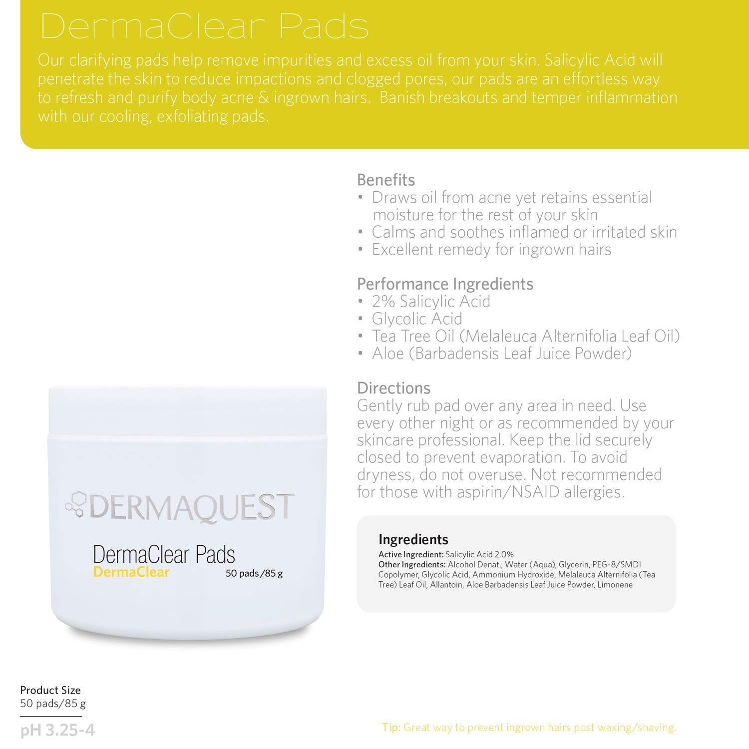 DermaQuest DermaClear Pads Salicylic Acid Acne Treatment For Adults