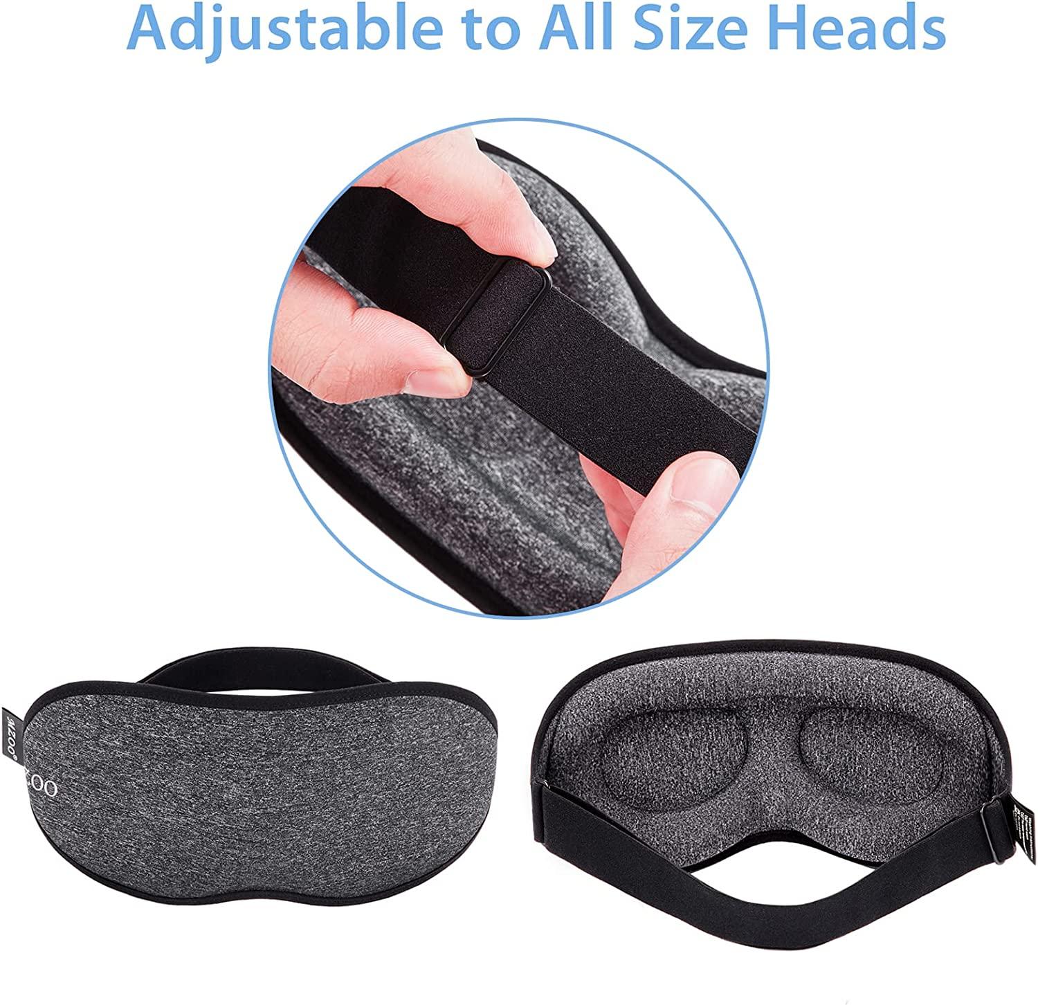 MZOO Luxury Sleep Mask for Side Sleeper, 100 Block Out Light Sleeping