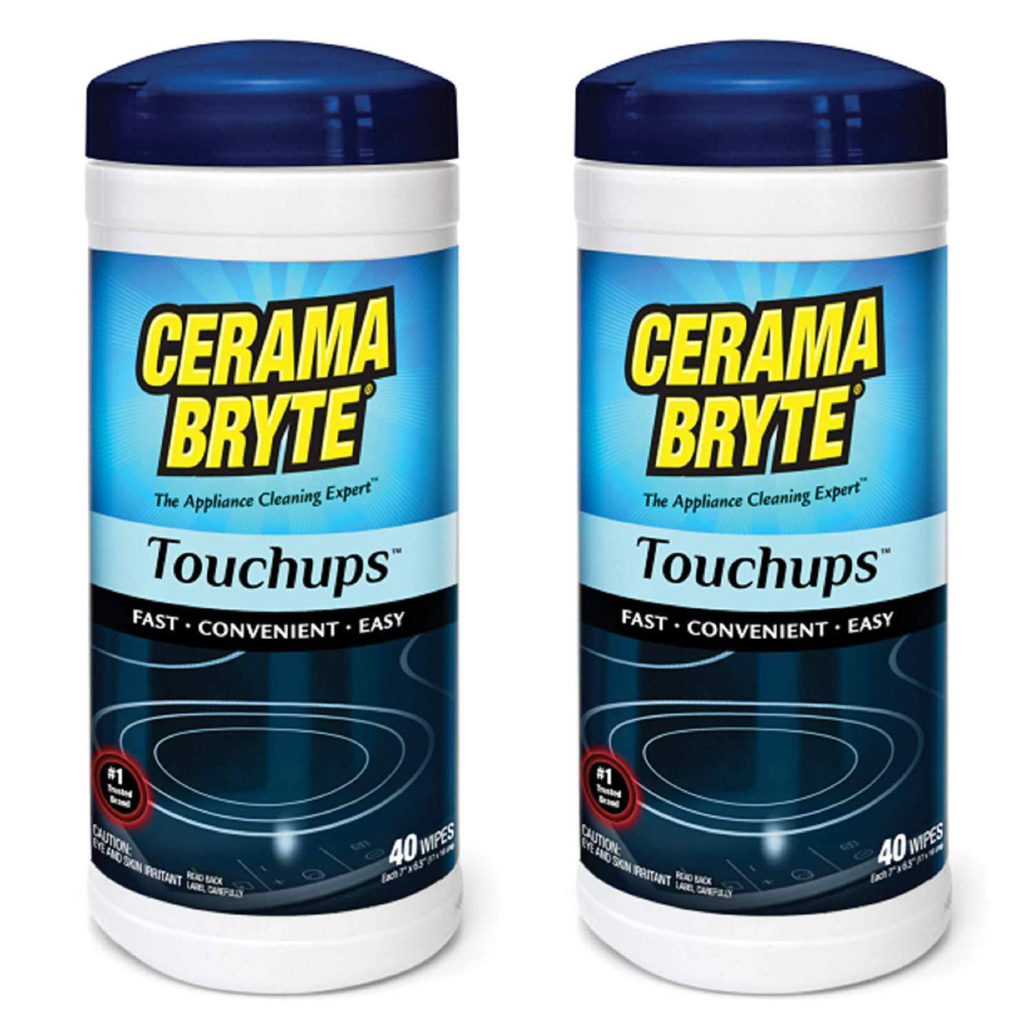 (2 Pack) Cerama Bryte Touchups Wipes Ceramic Cooktop Cleaner, 2 x 40ct