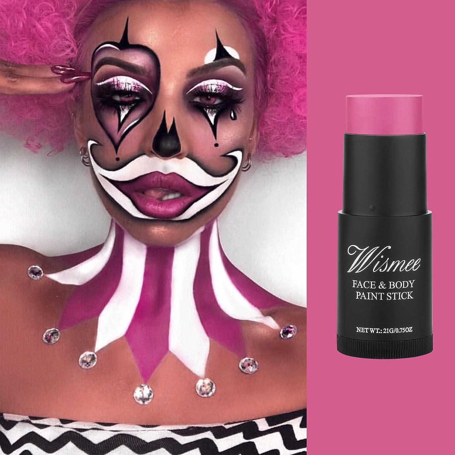 SDJMa Hot Pink Face Paint Stick, Cream Blendable Full Body Paint Stick,  Sweatproof Waterproof Body Paint Makeup Based Stick for Halloween Special