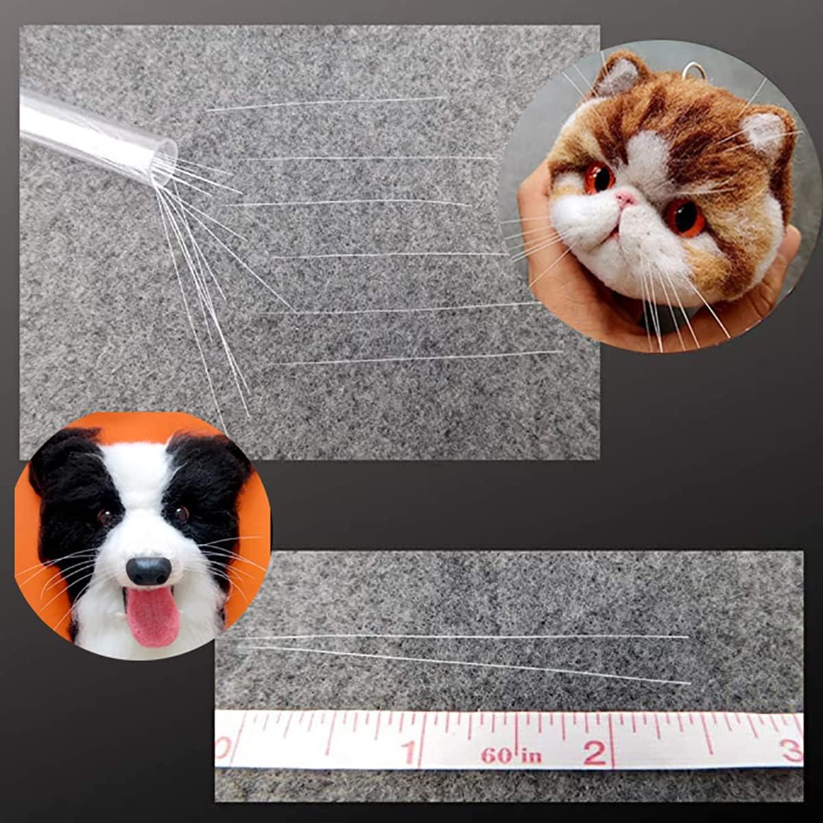 50 Animal Whiskers for Crafts Needle Felting White