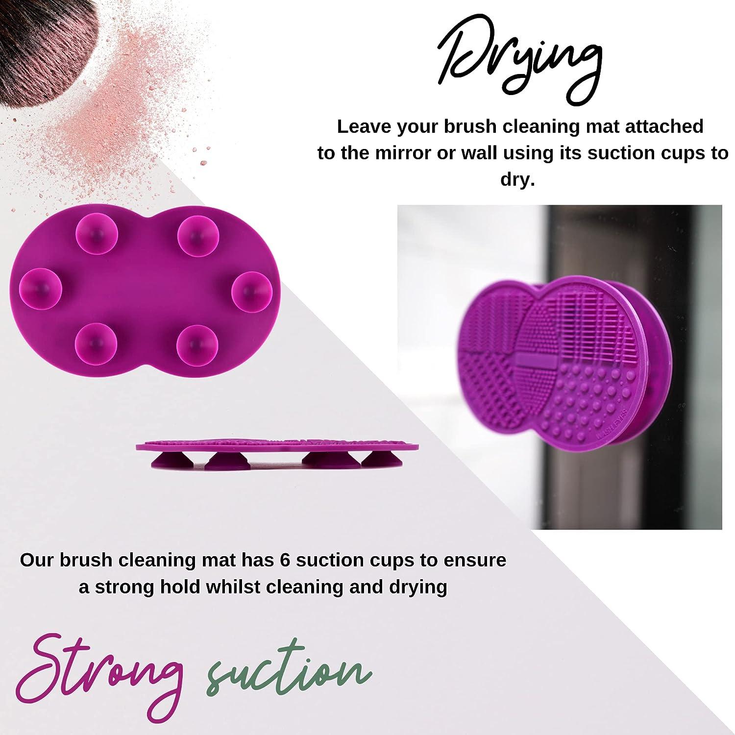 Makeup Brush Cleaner Mat - Silicone Makeup Brush Cleaning Mat, Portable  Makeup Brush Cleaning Pad