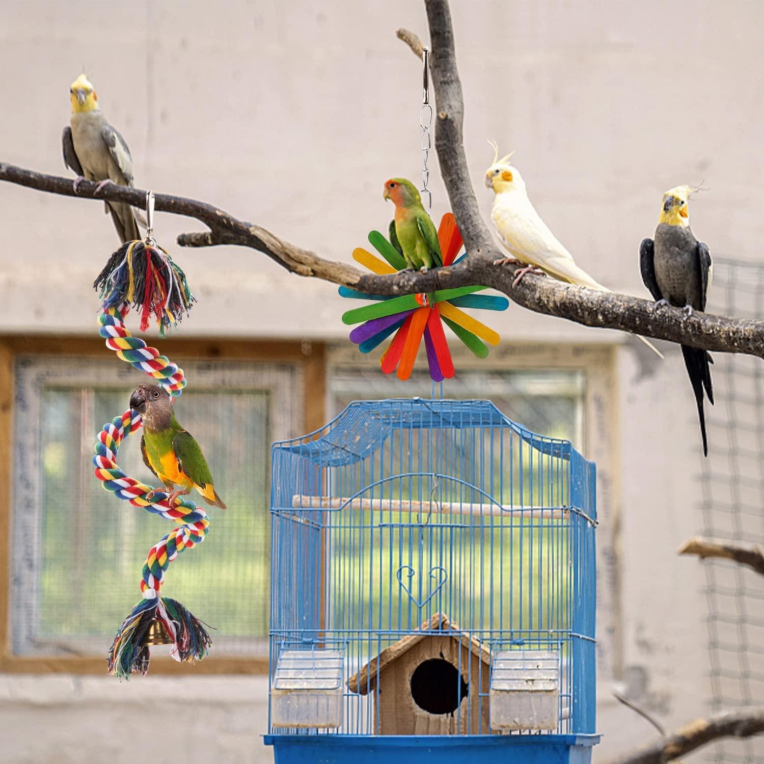 Bird Chew Toys Bird Cage Wooden Parrot Shredder Toys Bird Cage Decoration Bird C