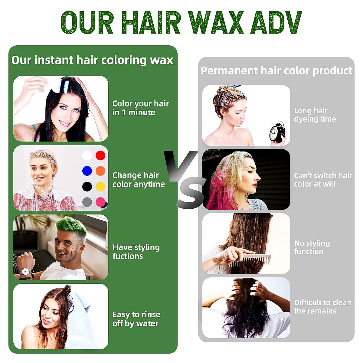 Green Hair Wax Color, SOVONCARE Temporary Hair Dye Wax Natural Instant