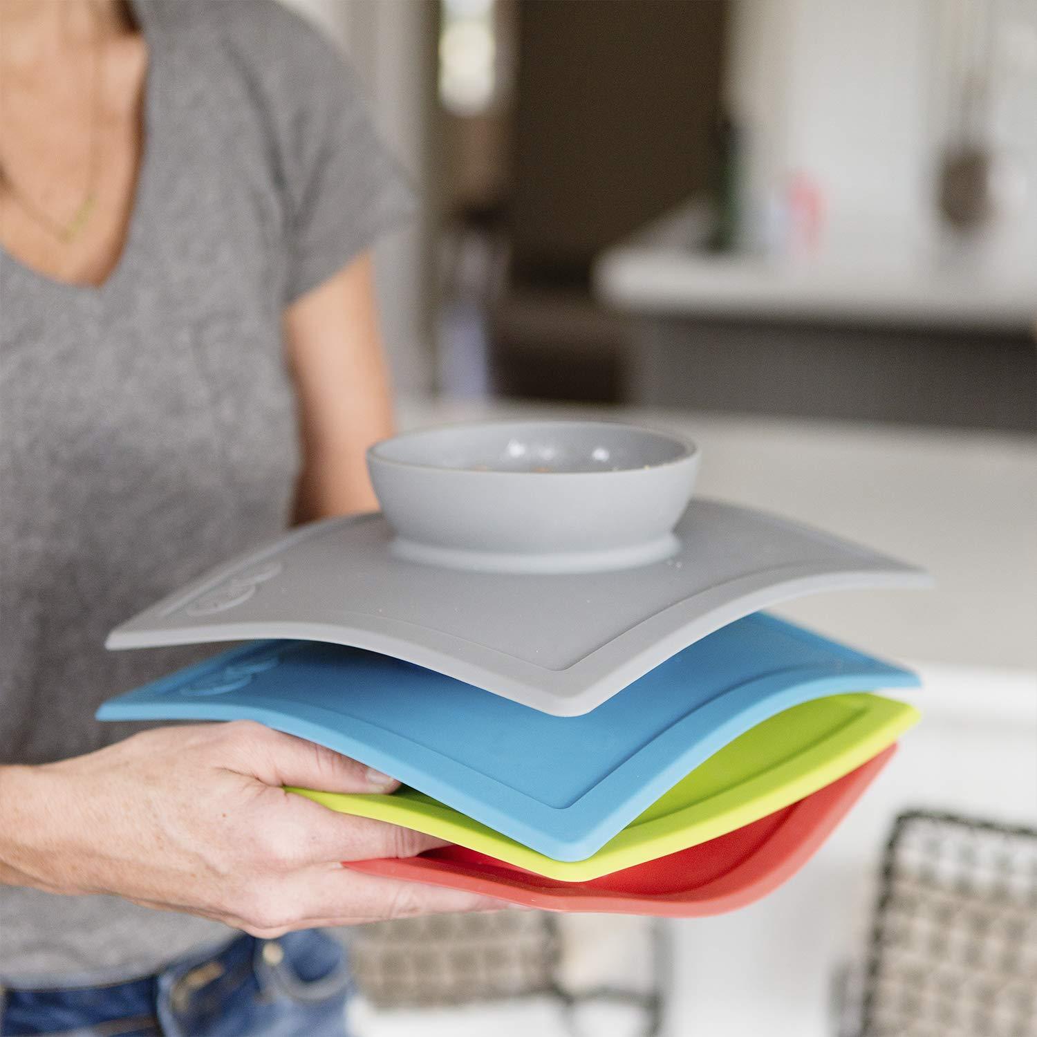 ezpz Happy Bowl (Coral) 100 Silicone Suction Bowl with Builtin