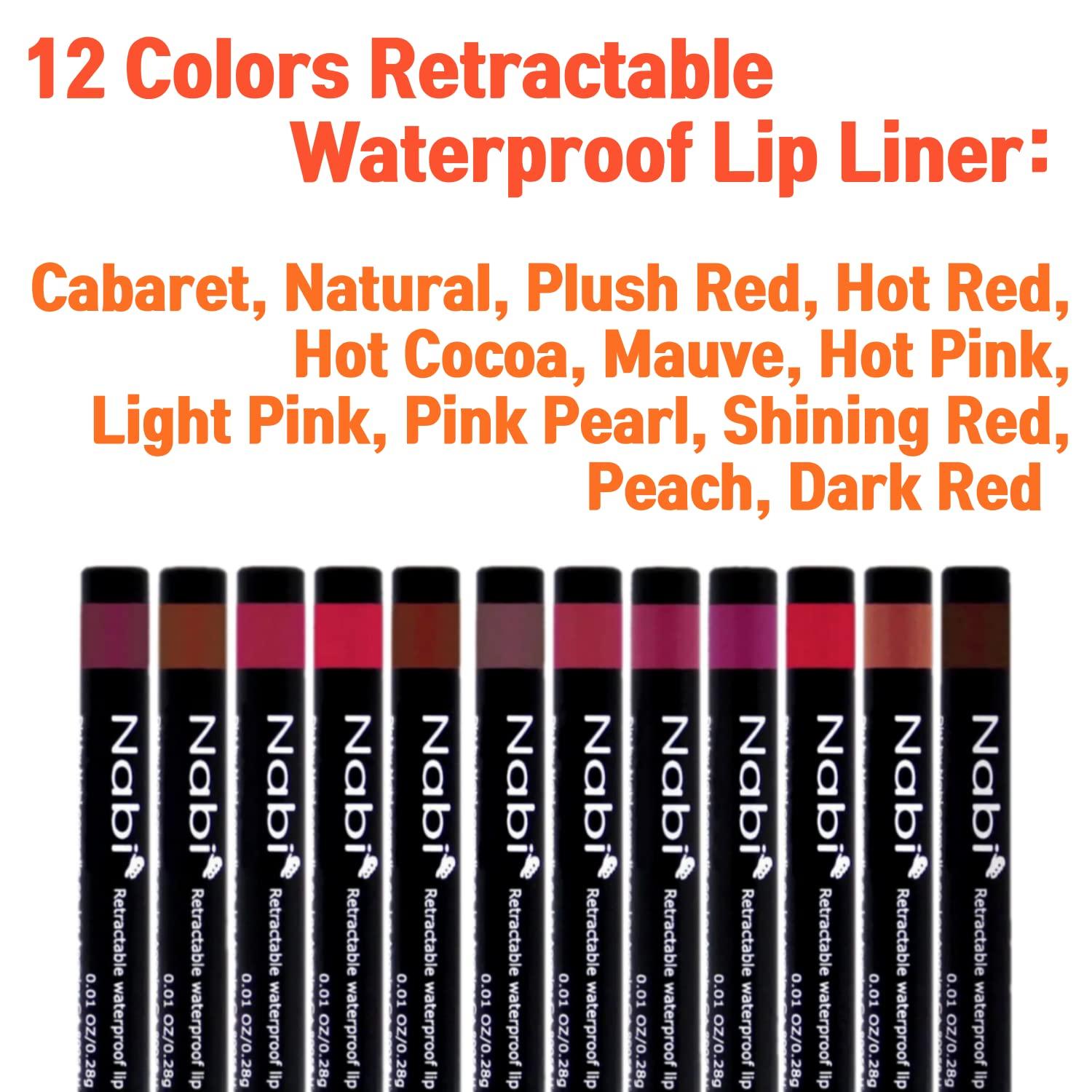 Beauty Spot 12 Colors Retractable Waterproof Lip Liner Set Auto Lip