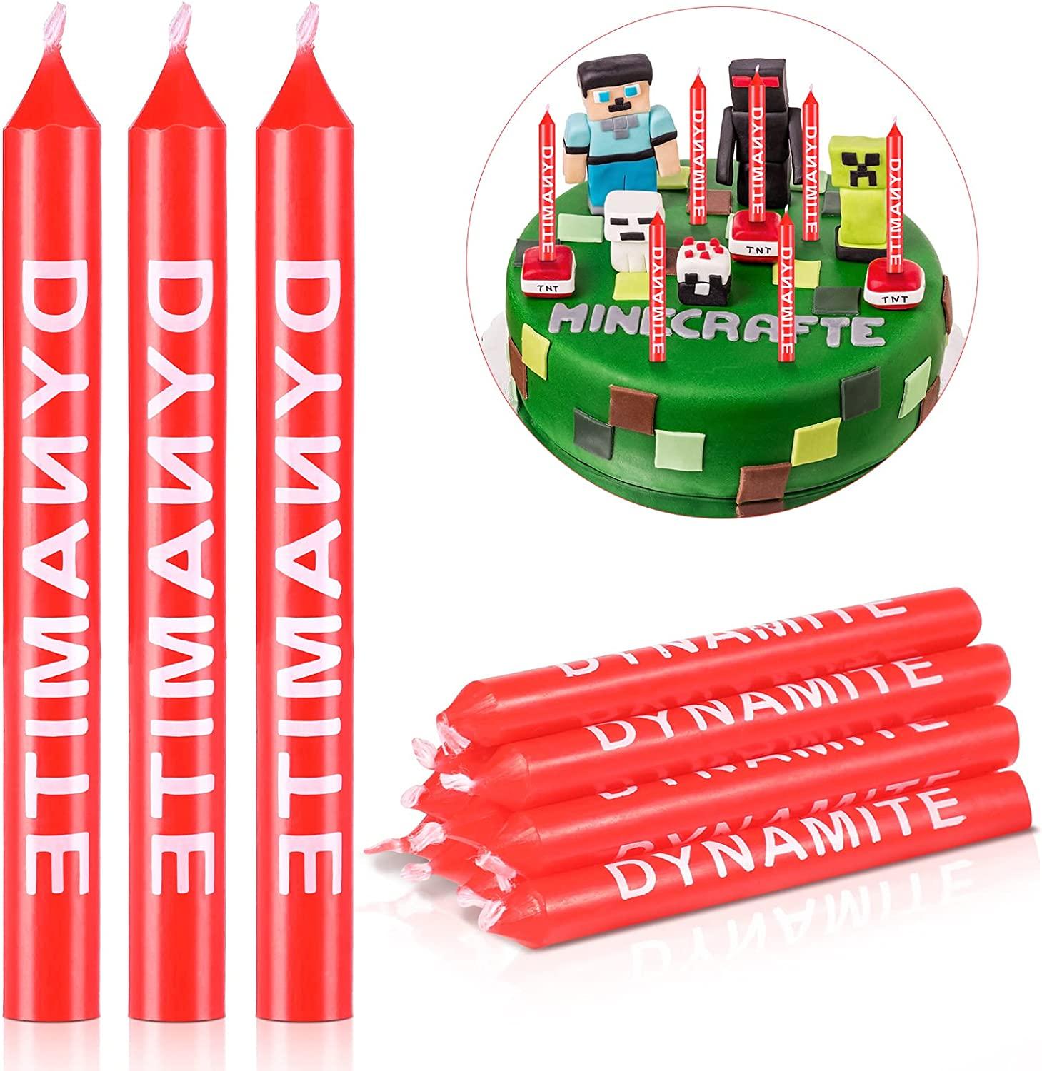12 Pieces TNT Themed Birthday Candles Dynamite Birthday Candles TNT