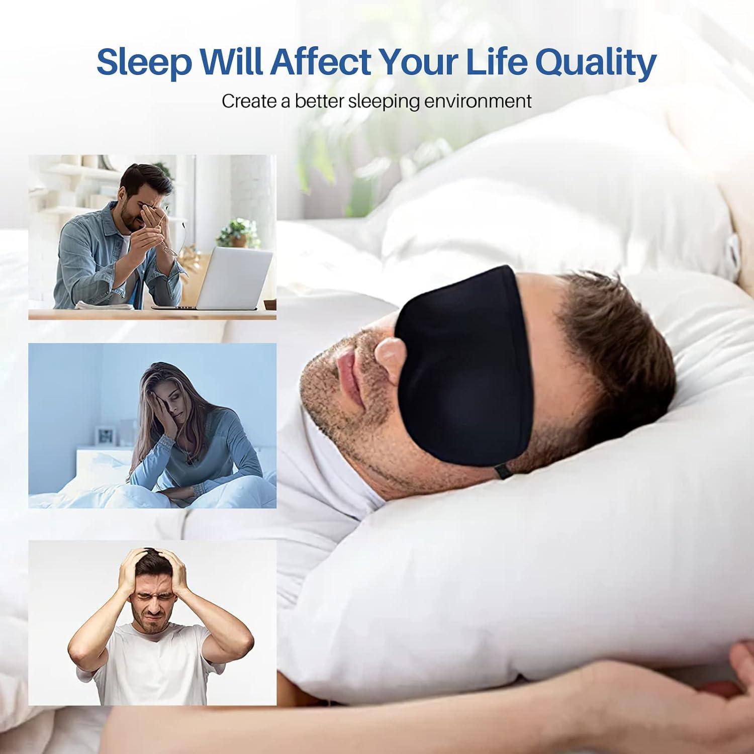 3D Sleep Mask for Back and Side Sleepers 100 Light Blocking Eye Mask