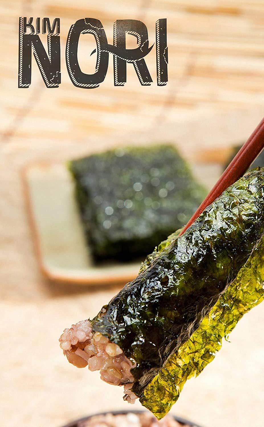 KIMNORI Seasoned Seaweed Snacks Sheets Organic Sea Salt Sweet 'N Spicy Flavor 24 Individual