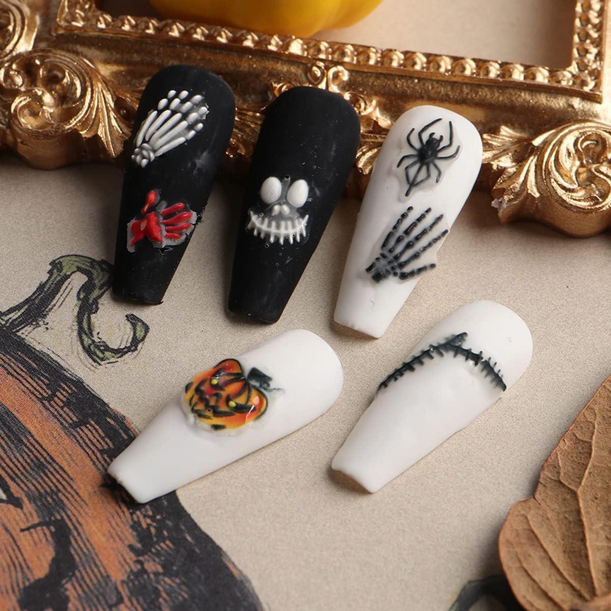 Cheap Ghost Skull Pattern Halloween Nail Stickers Skeleton Halloween Nail  Decals Colorful Girls/Lady | Joom