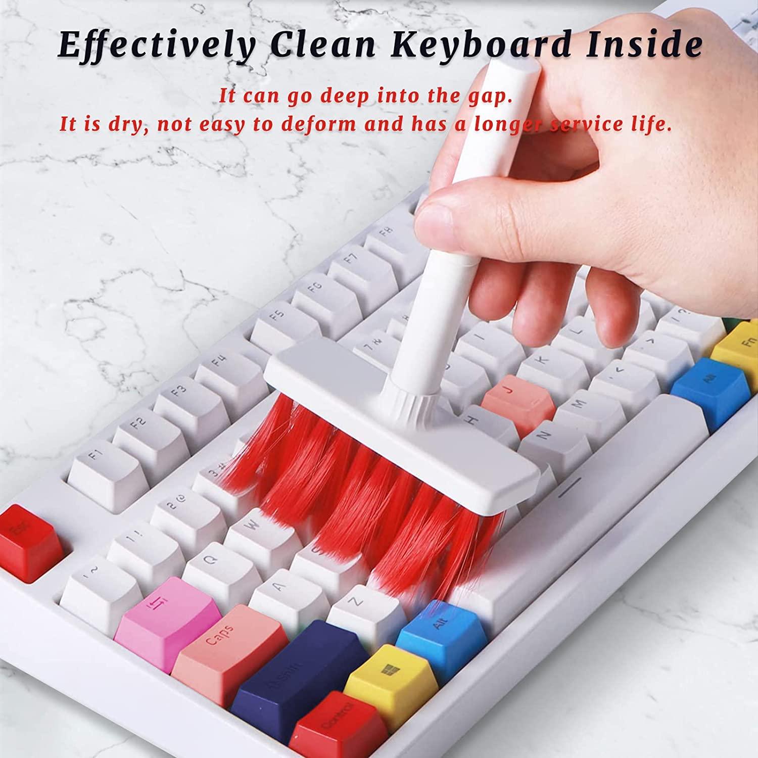  5 in 1 Keyboard Cleaning Brush Kit, Multi-Function Cleaning  Tools Kit for Computer Bluetooth Earphones Lego Laptop Airpods Pro Camera  Lens (Red) : Electronics