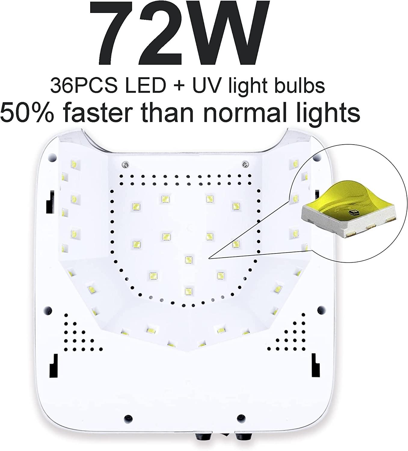 72W Cordless Rechargeable LED Nail Lamp by Lumcrissy Black UV LED