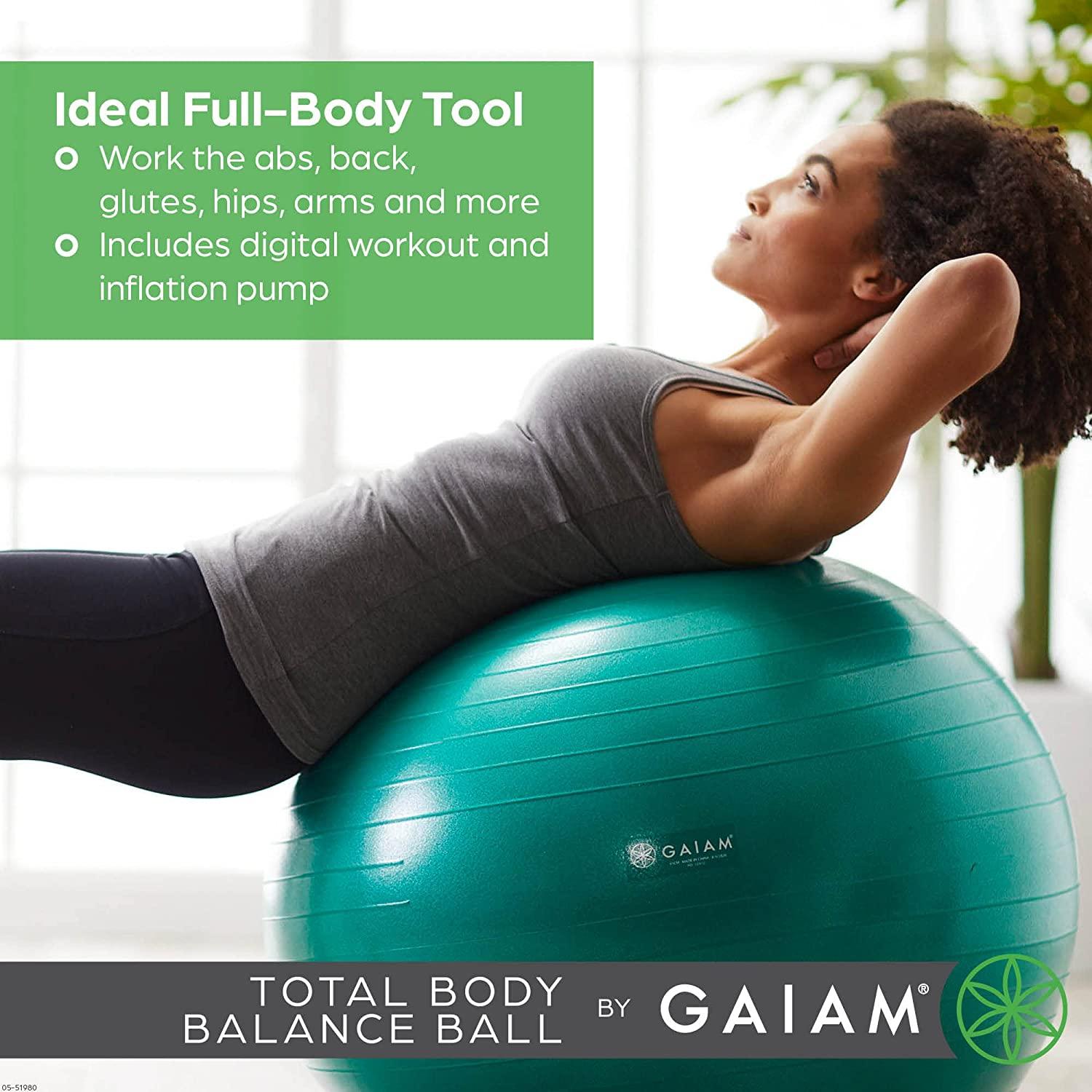 Gaiam Total Body Balance Ball Kit Includes Anti Burst Stability