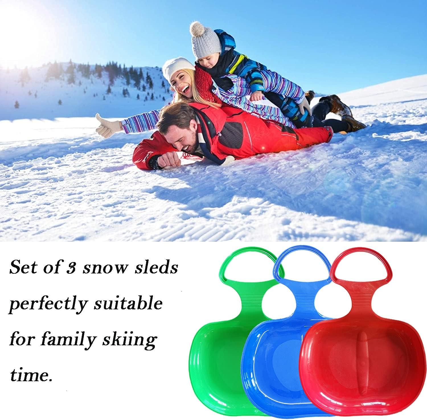 Femont Ski Scooter Snow Sled Board for Outdoor Sports, Cold-Resistant  Snowboard Snow Sleigh Kick-Scooter with Strength Handle for Using on  Snow,Grass,Sand Downhill Sliding,Winter Toys 3 PCS Snow Sleds