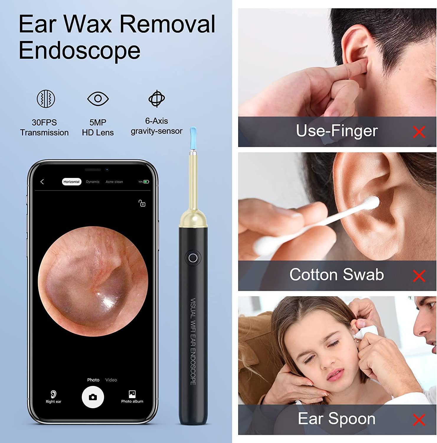 Ear Scope Ear Wax Removal Tool Camera Wireless Otoscope 1080P Ear