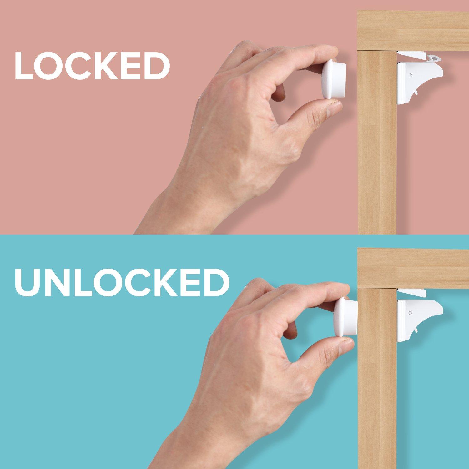 NEW Cabinet Locks Child Safety Latches Baby Proofing 12 Locks + 3 Keys