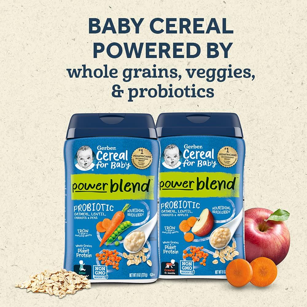 Gerber For Baby Gerber Baby Cereal Probiotic Oatmeal Banana (8