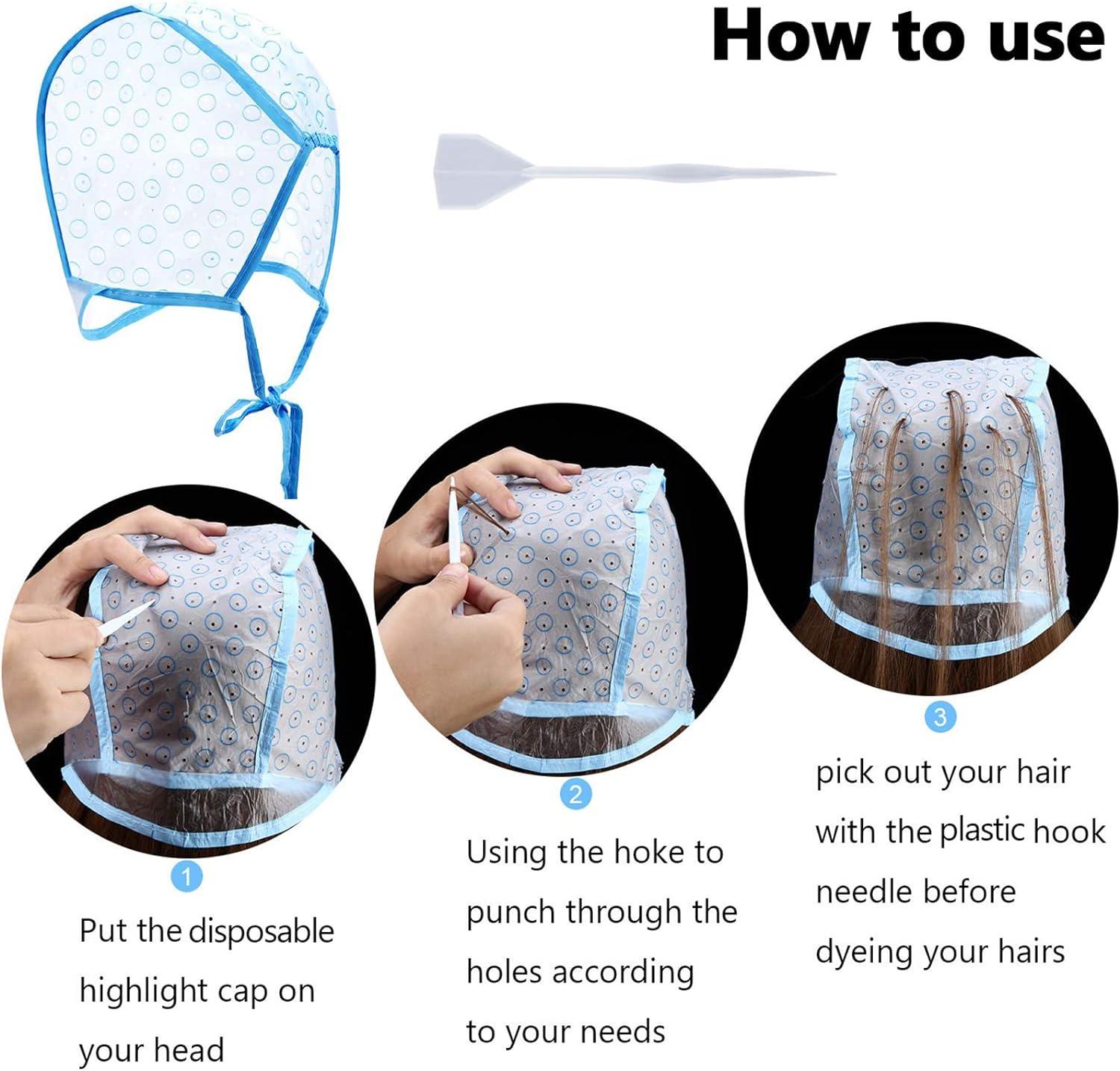 Hair Highlighting Kit Disposable Highlight Cap Coloring Dye Tool Set