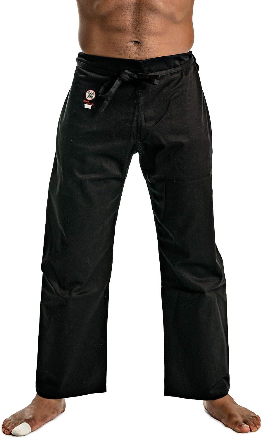 Ronin Medium Weight Karate Pants 100 Cotton 8oz Traditional Drawstring