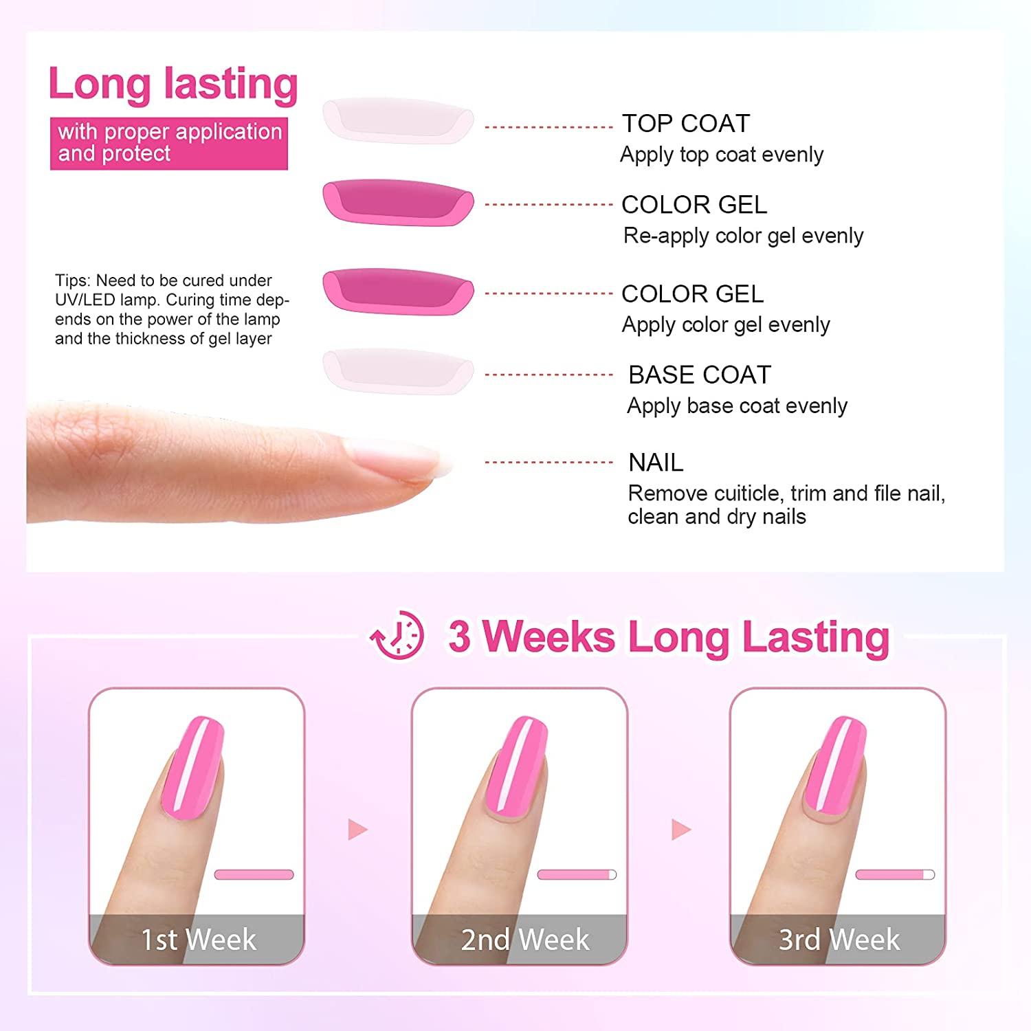 Gel Nail Polish Set, Joytii 12Pcs Neon Color Gel Polish Kit with No