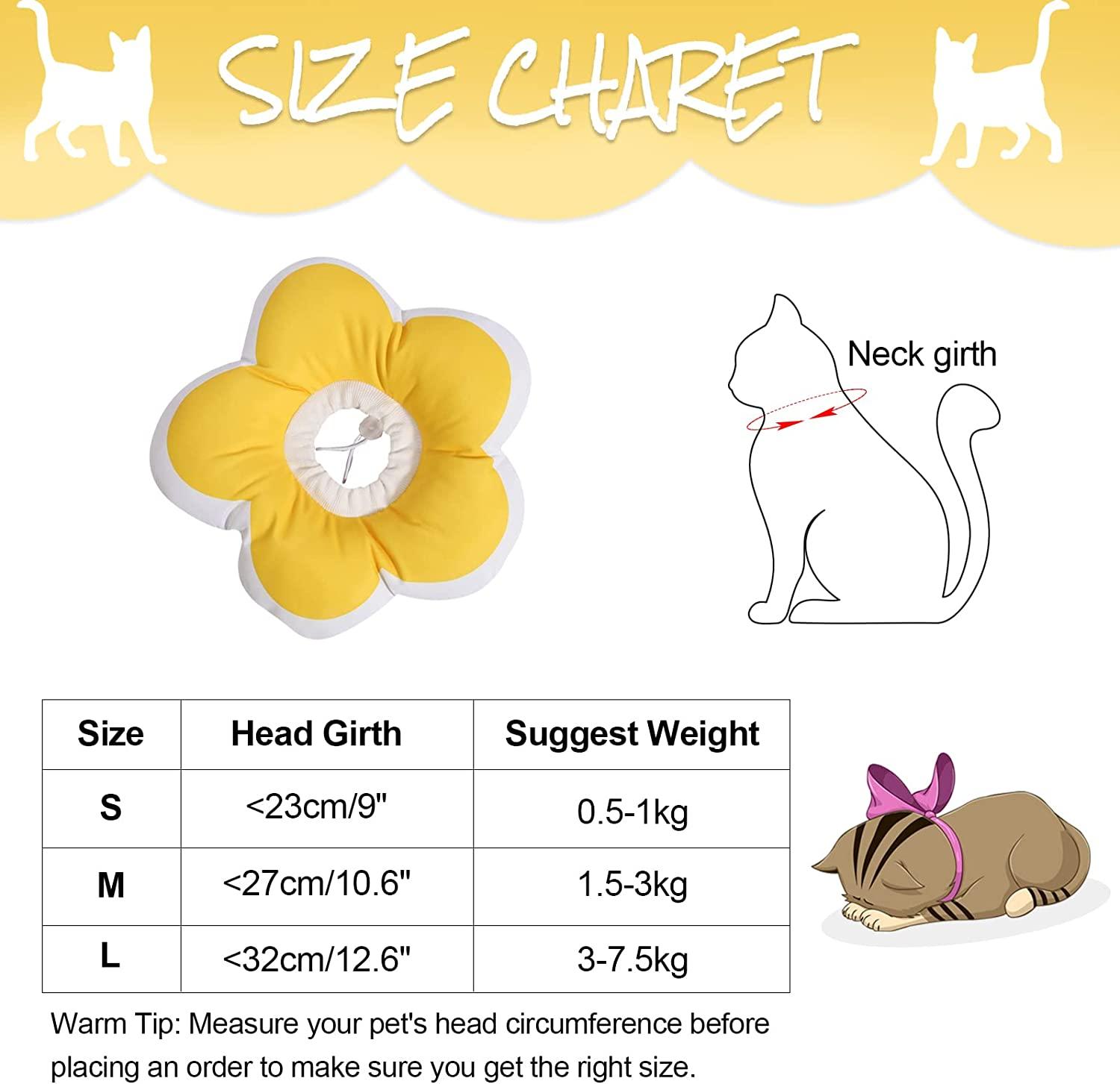 Soft Flower Cat Recovery Collar Adjustable Anti-Bite Cone for