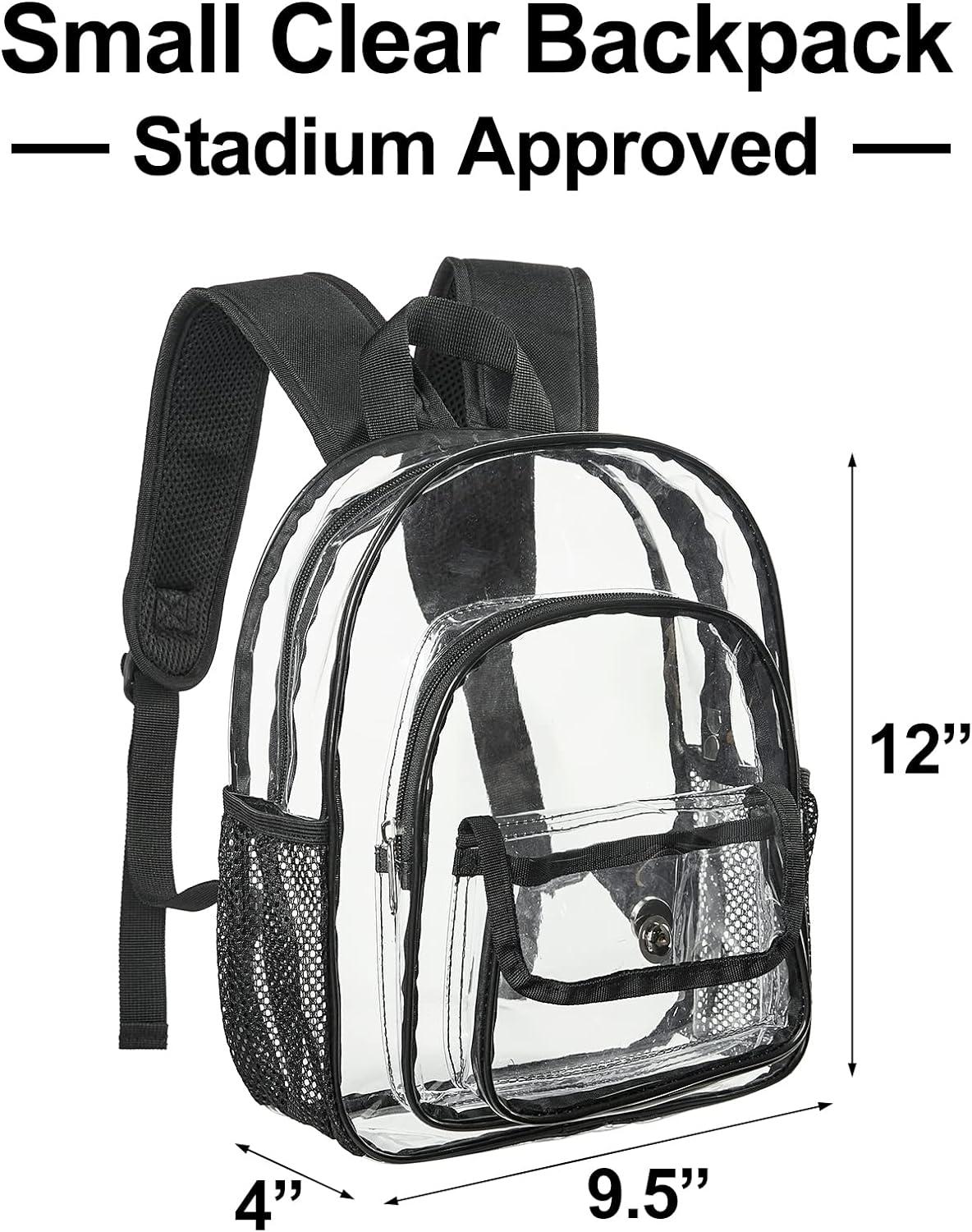 Small Clear Backpack Stadium Approved Heavy Duty Clear Mini