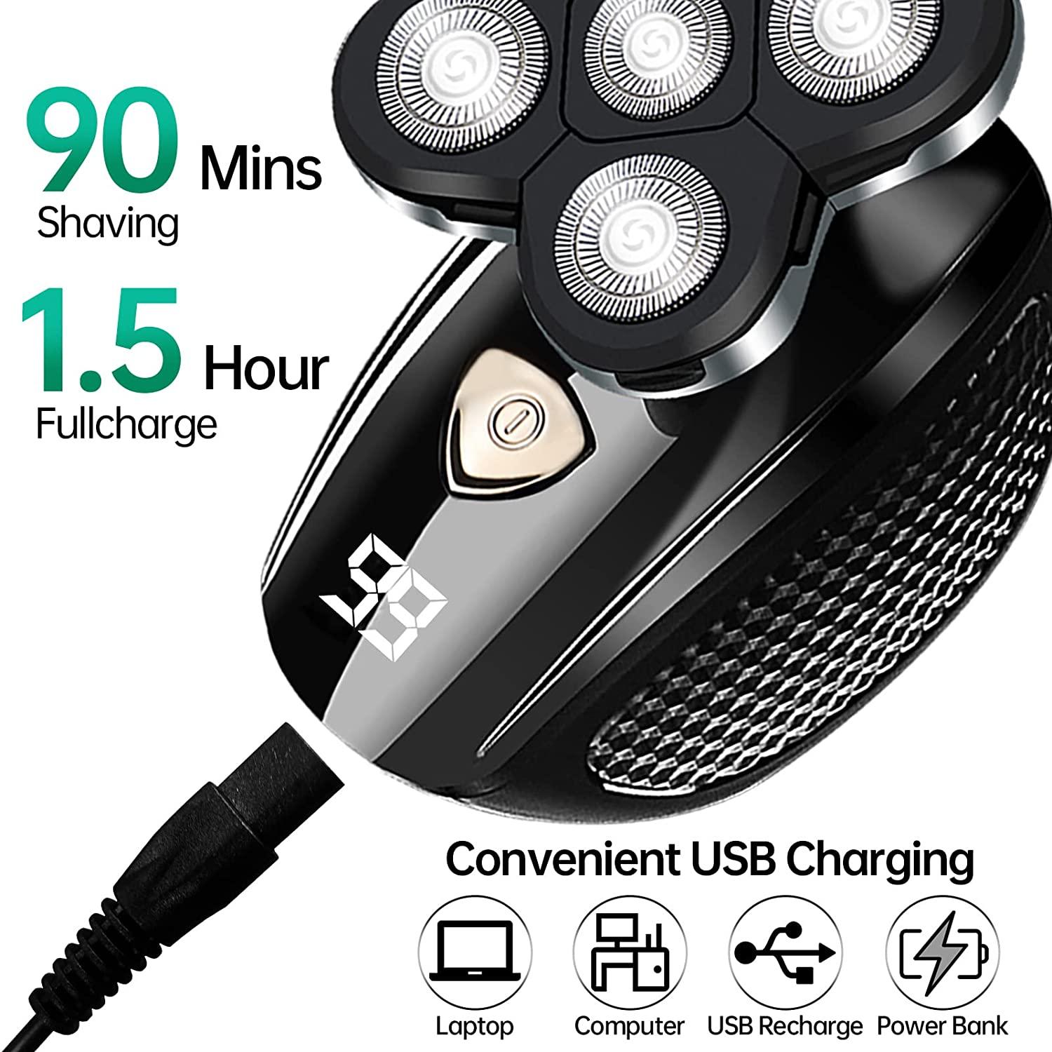 6in1 Head Shaver for Bald Men Cordless Waterproof Design Electric