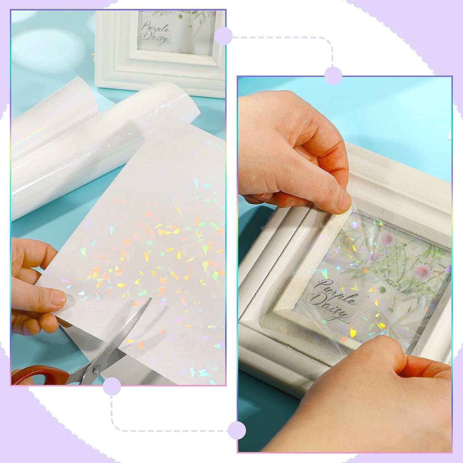 30 Sheet of Holographic Sticker Self Adhesive Holographic Film Photo Frame  Film 
