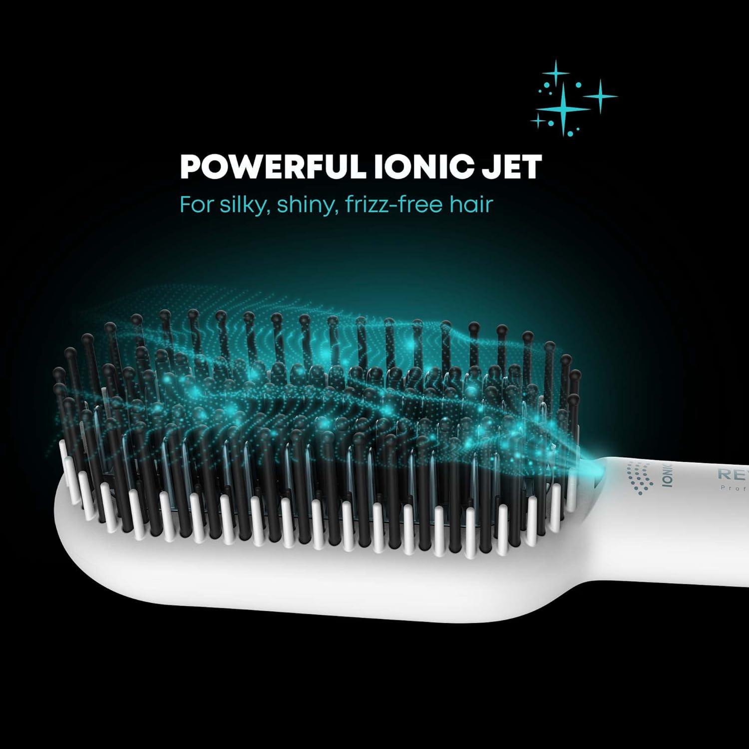Revamp Progloss Deep Form Ceramic Straightening Brush - Hair Straightening Paddle Brush With