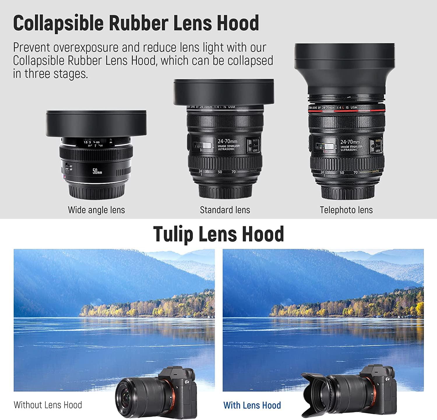 Neewer 58mm ND/CPL/UV/FLD Filter Kit with Close Up Filters, Lens