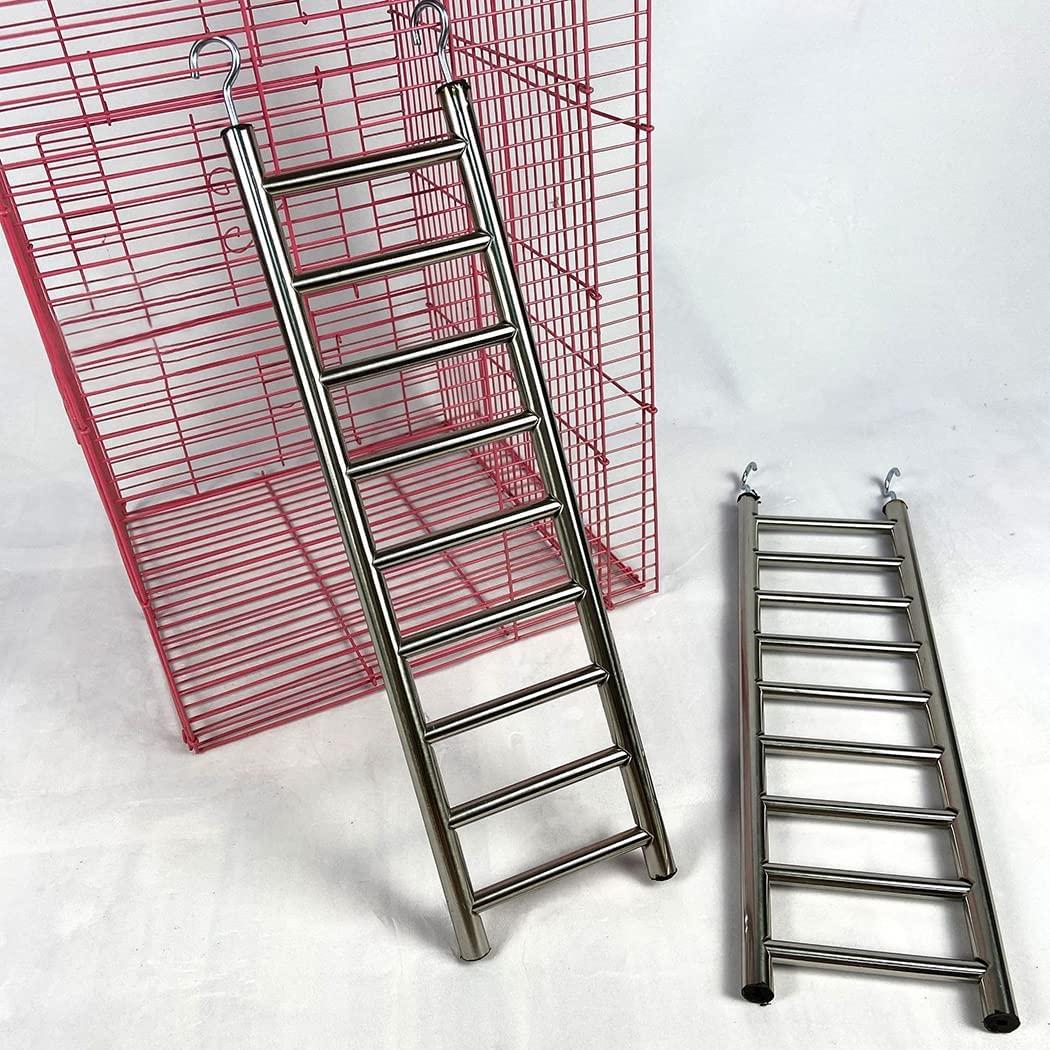 Dorakitten Stainless Steel Parrot Ladder Nonskid Rustproof Bird