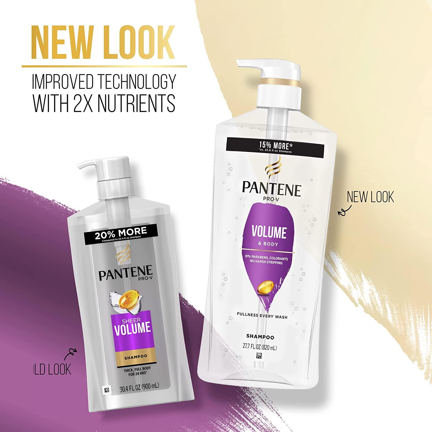 Pantene Shampoo, Conditioner and Hair Treatment Set, Volume & Body for Fine  Hair, Safe for Color-Treated Hair NEW Version