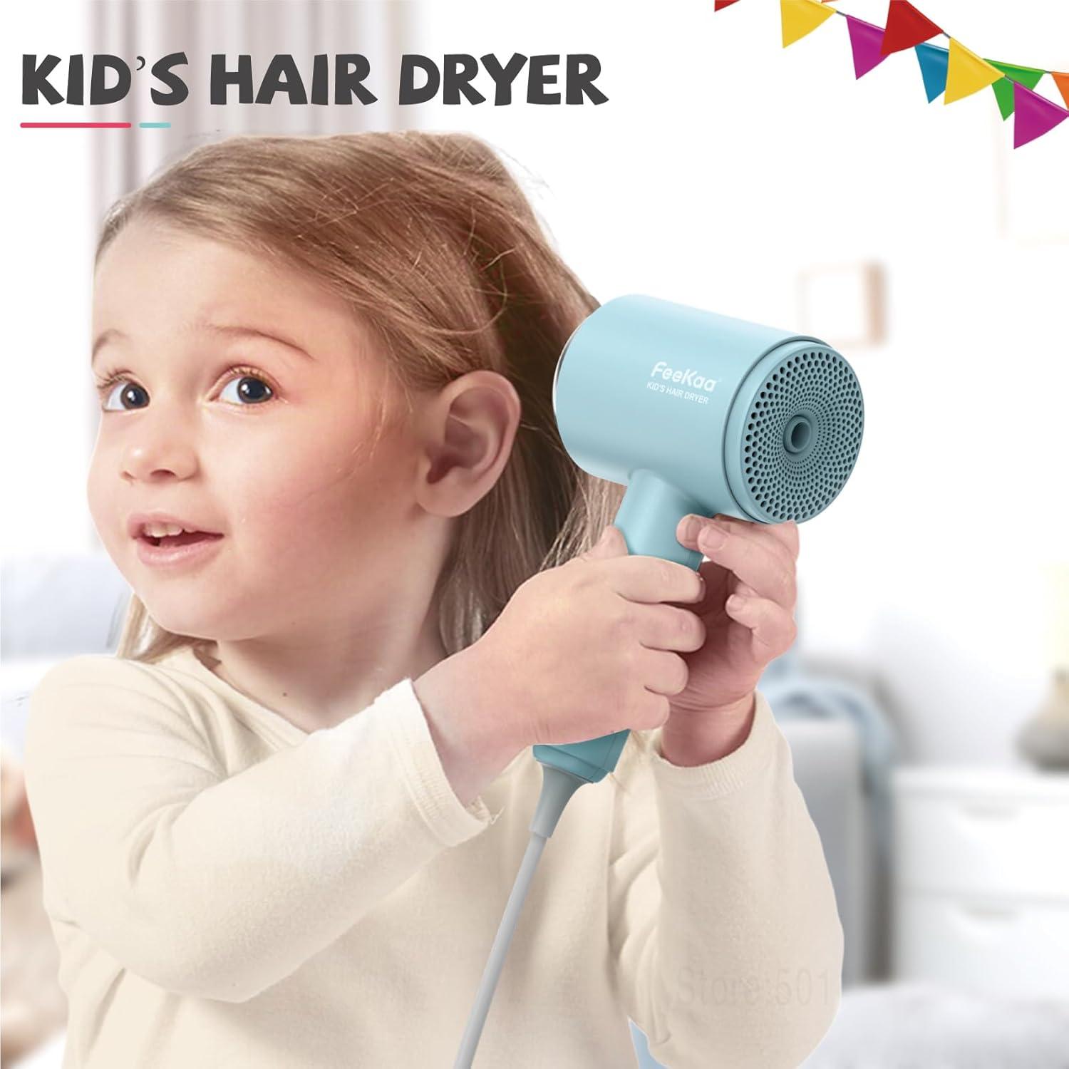 Feekaa Kids Hair Dryer Portable Mini Blow Dryer with Diffuser