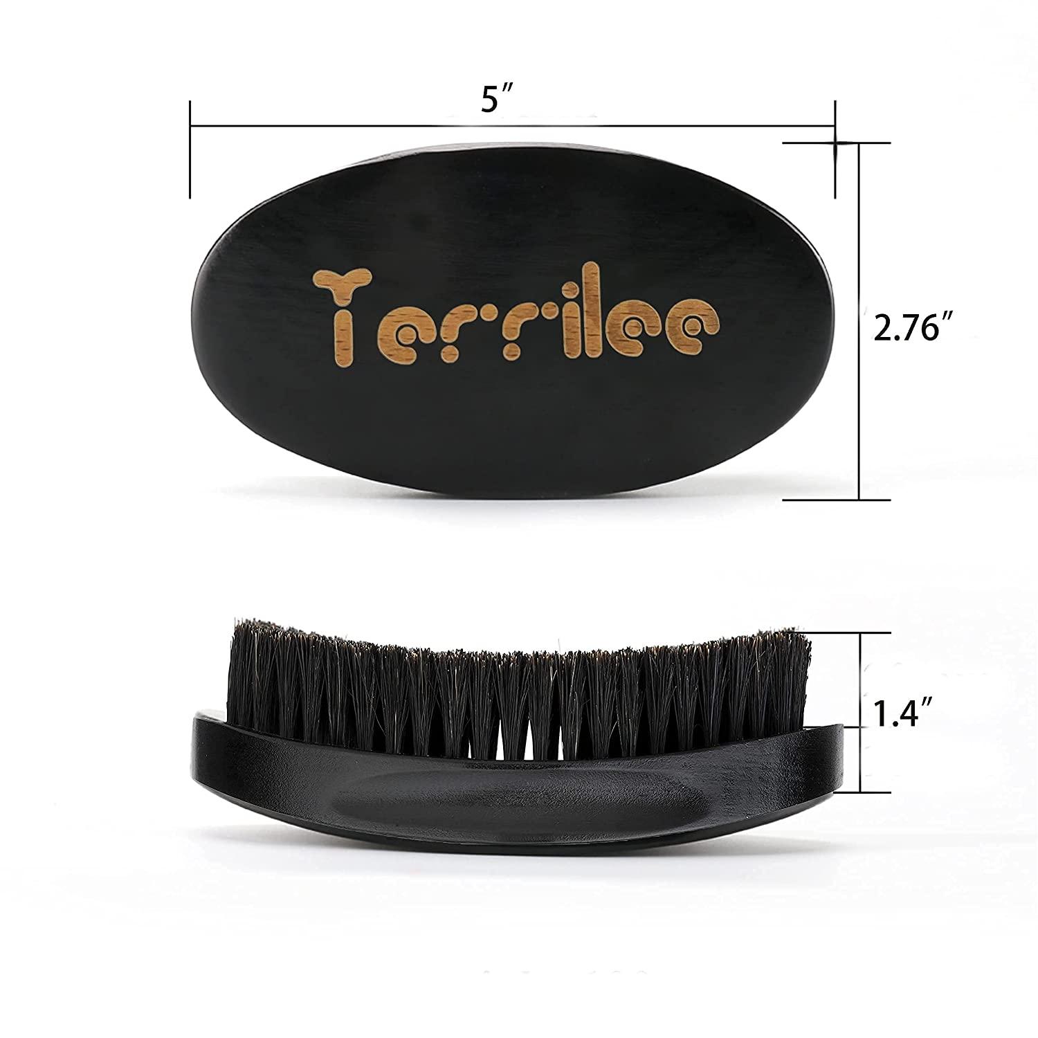 Premium Palm Wave Brush Medium Hard Palm Curved Wave Brush for Men Made with Nature Beech