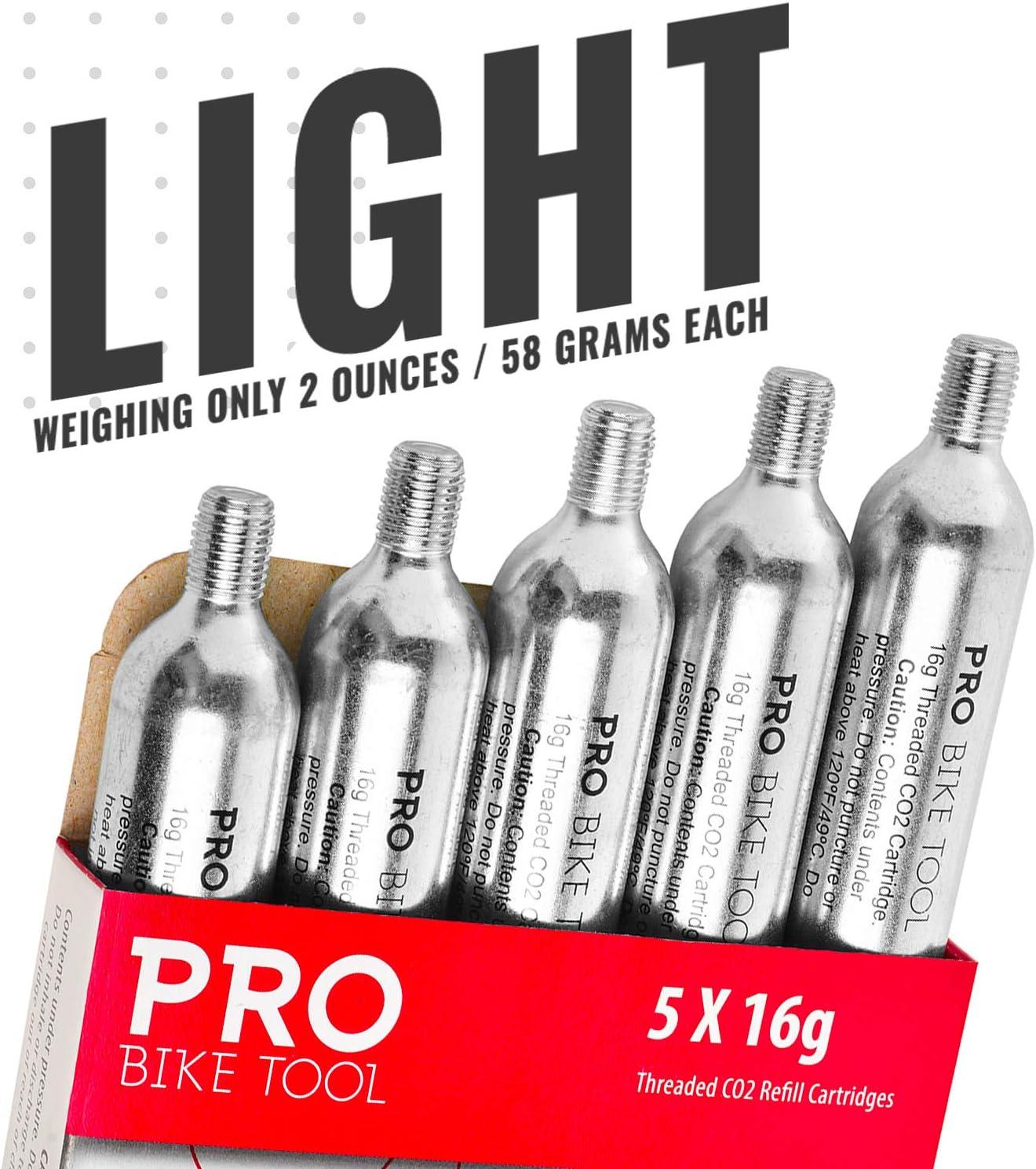 Threaded CO2 Cartridges for All CO2 Bike Tire Inflators with Threaded Connection Quick Air