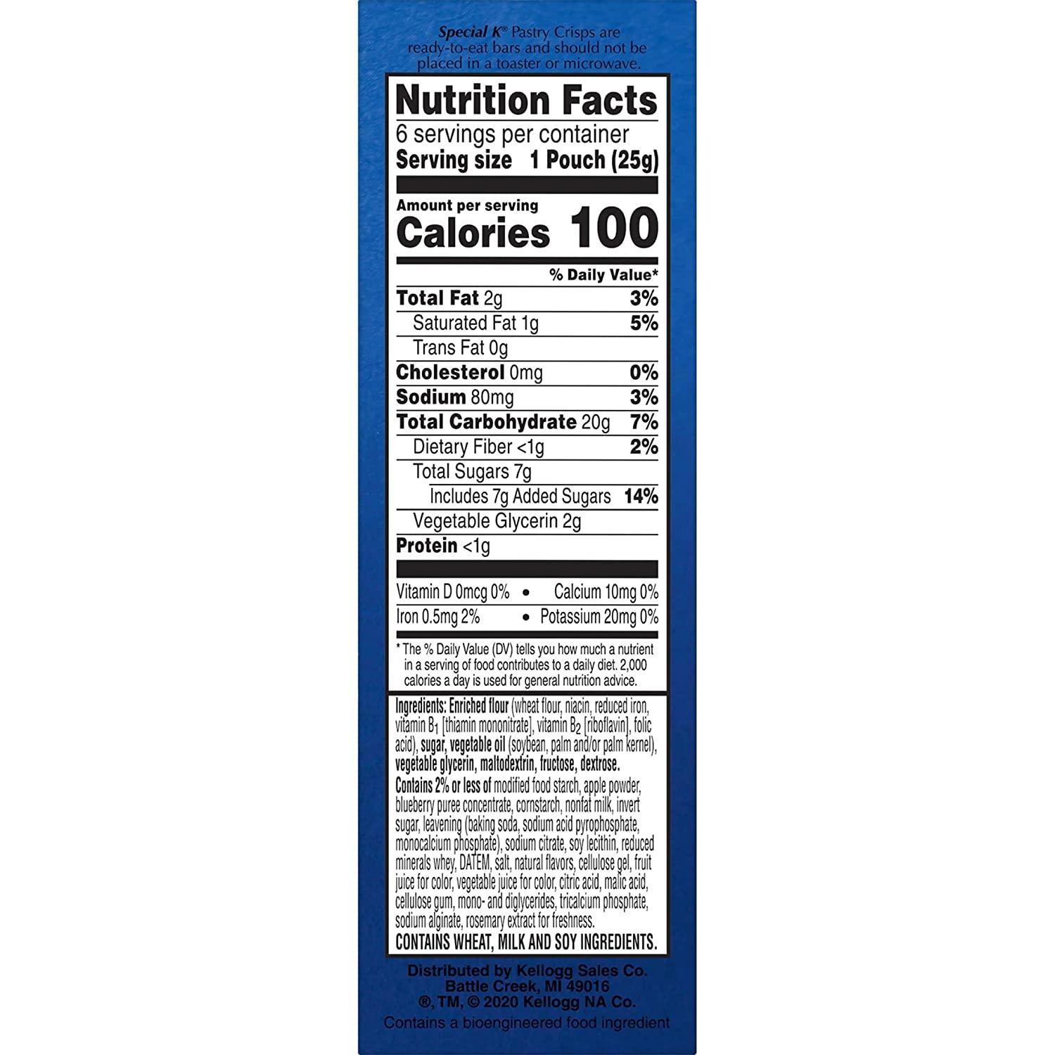 Kellogg's Special K Pastry Crisps, 100 Calorie Snacks ...