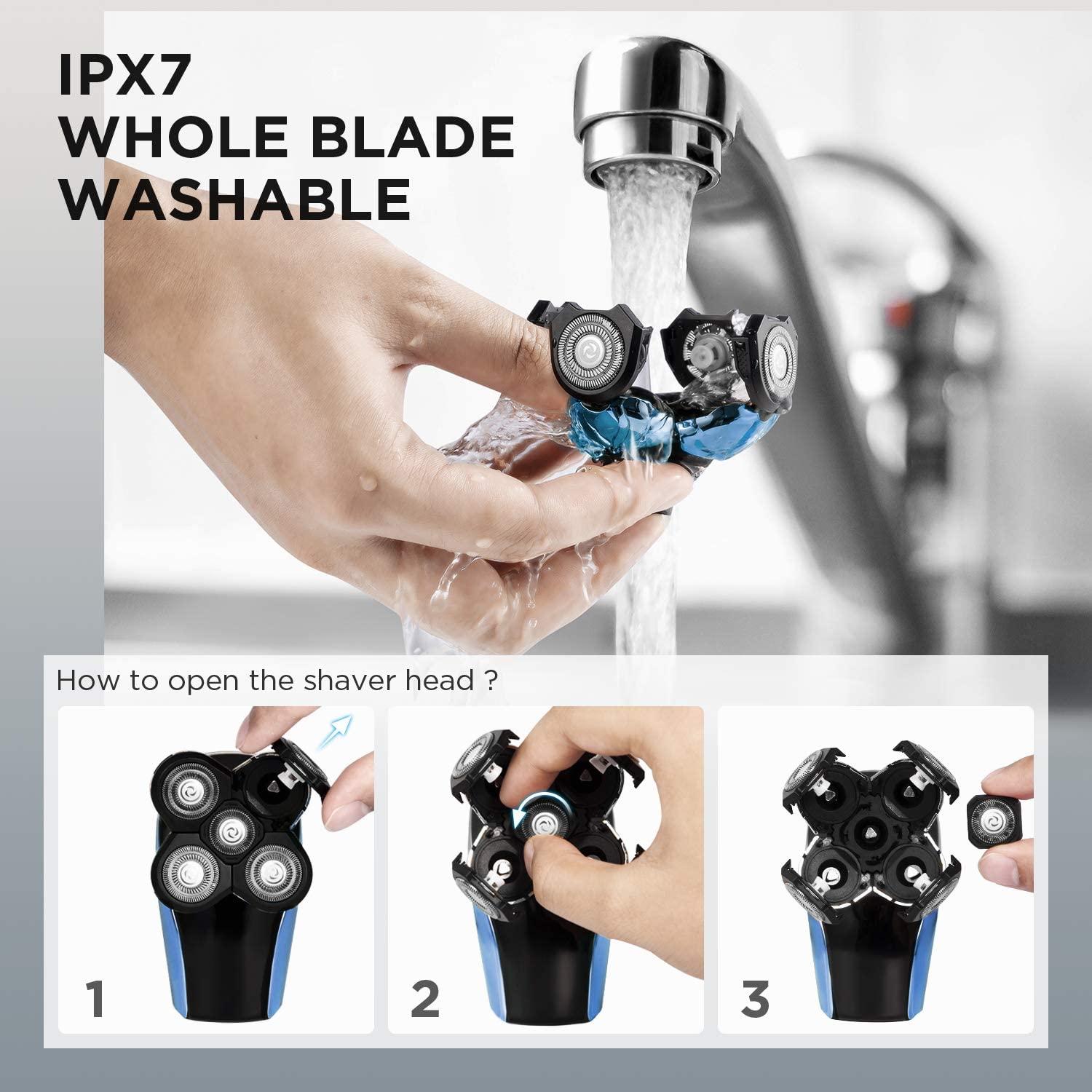 ATEEN Head Shaver, Wet & Dry Electric Razor for a Perfect Bald Look, 5D