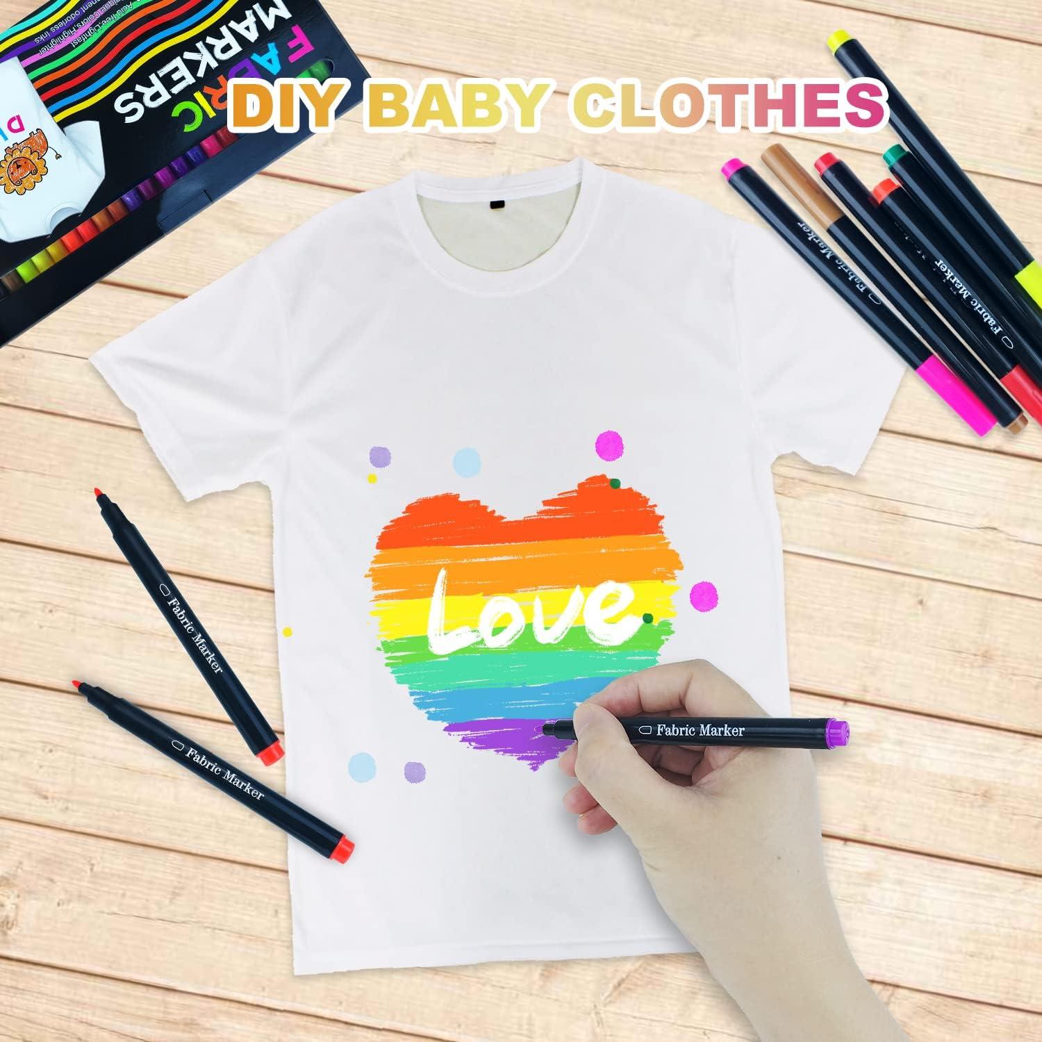 12pc/set Colorful Fabric Painting Marker Permanent Fabric DIY Design Pens  For T-shirt Clothes Children School Painting Tool - AliExpress