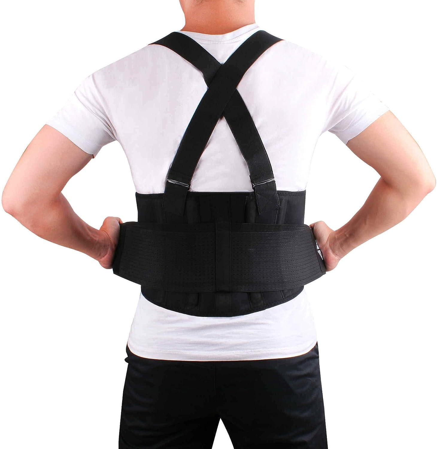 Lumbar Support Brace with Suspenders for Lower Back Pain Relief